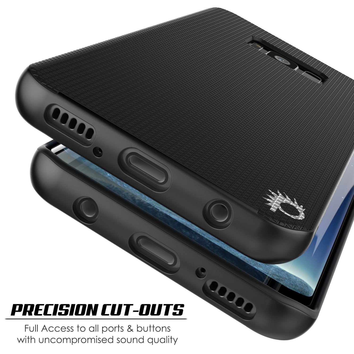 Galaxy S8 Case, PunkCase Stealth Black Series Hybrid 3-Piece Shockproof Dual Layer Cover