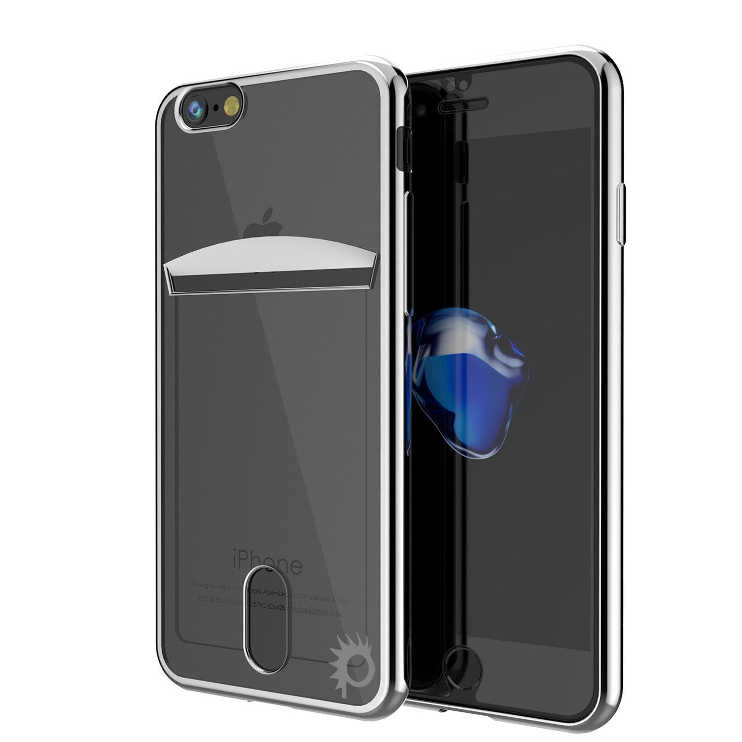 iPhone 8+ Plus Case, PUNKCASE® LUCID Silver Series | Card Slot | SHIELD Screen Protector | Ultra fit