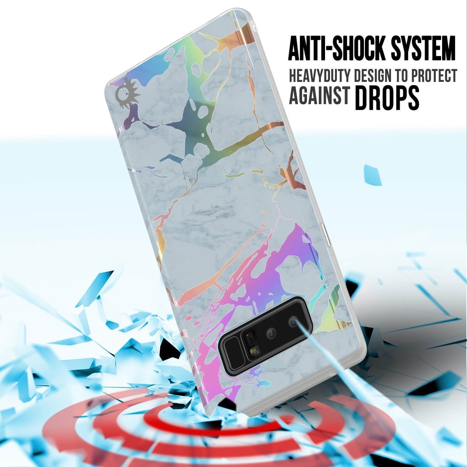 Punkcase Galaxy Note 8 Protective Marble Case | Blue Marmo