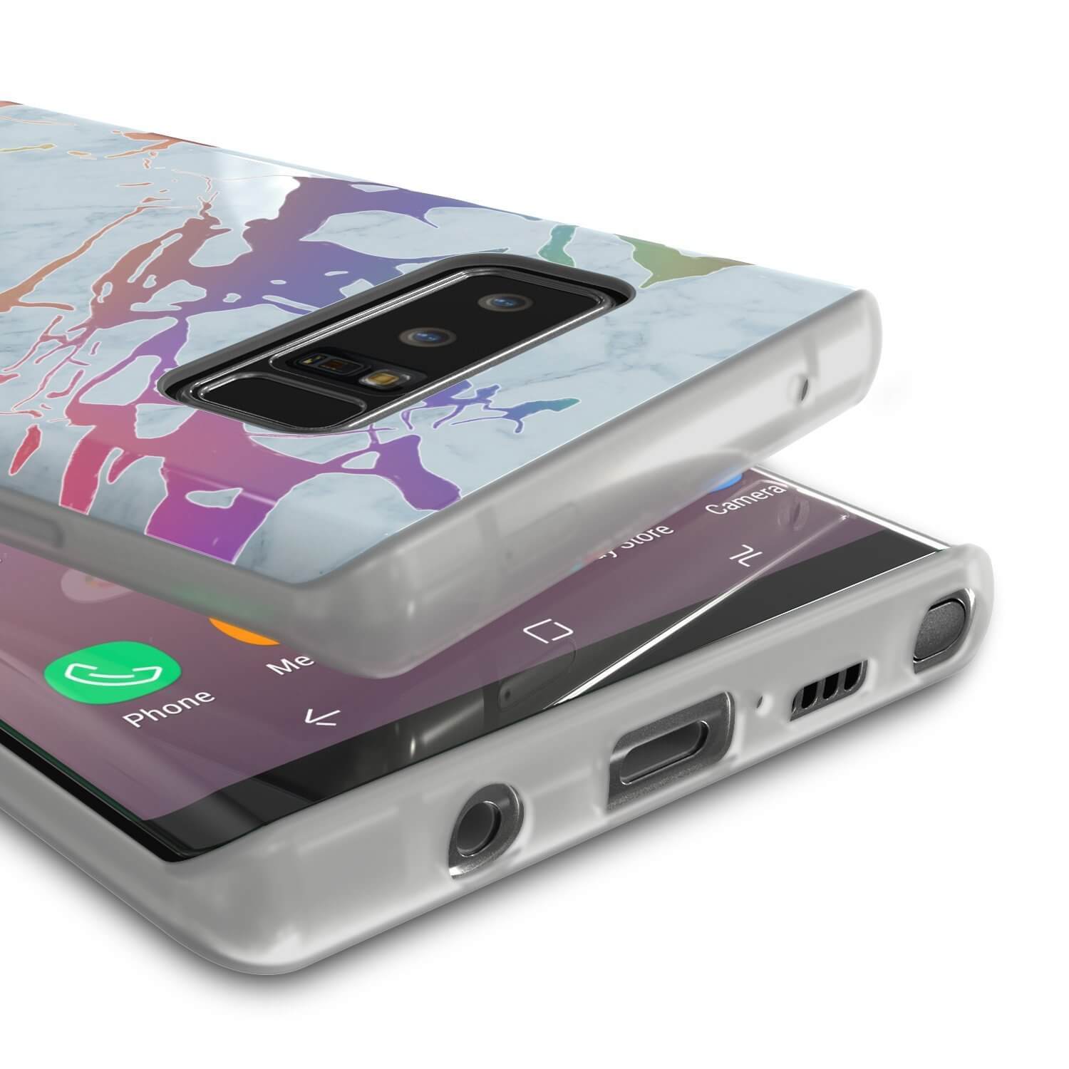 Punkcase Galaxy Note 8 Protective Marble Case | Blue Marmo