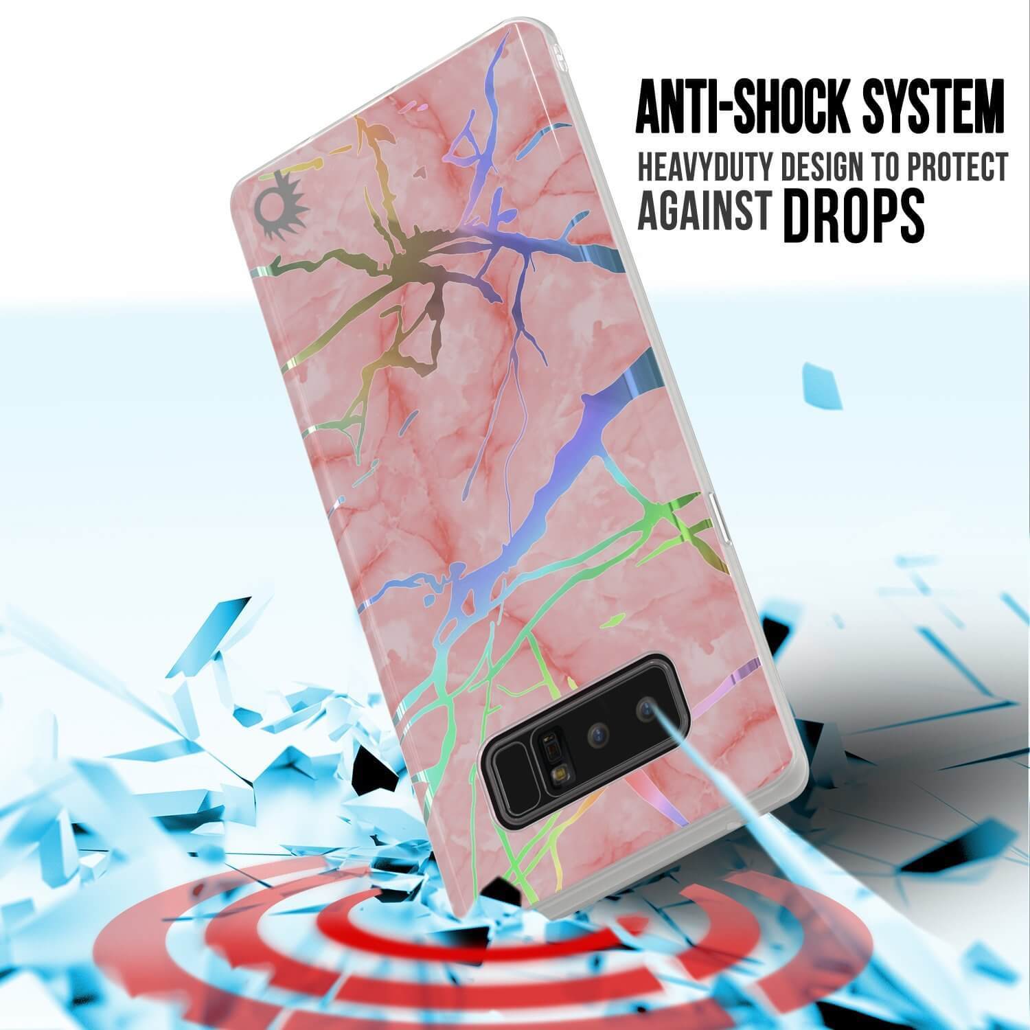 Punkcase Galaxy Note 8 Protective Marble Case | Rose Mirage