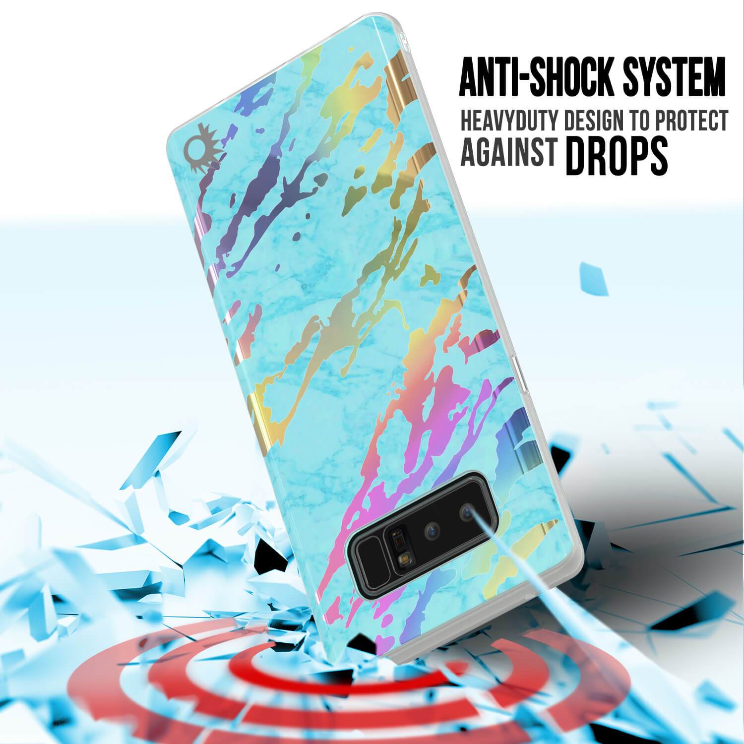 Punkcase Galaxy Note 8 Protective Marble Case | Teal Onyx