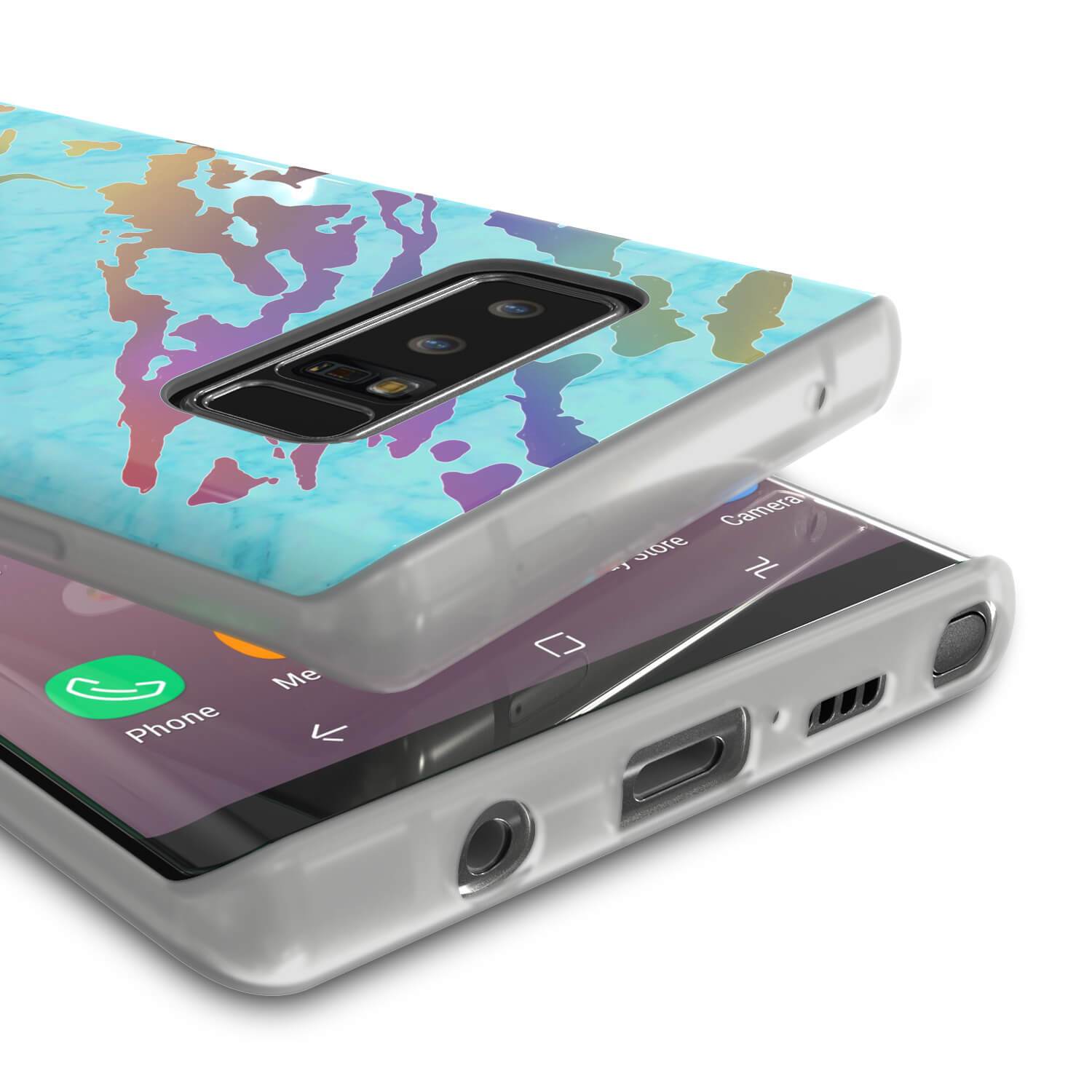 Punkcase Galaxy Note 8 Protective Marble Case | Teal Onyx