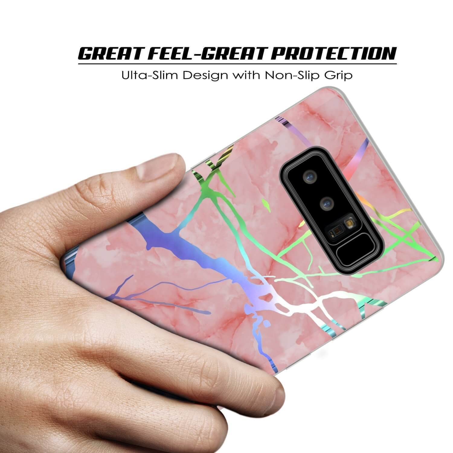 Galaxy Note 9 Full Body W/ Screen Protector Marble Case (Rose Mirage)