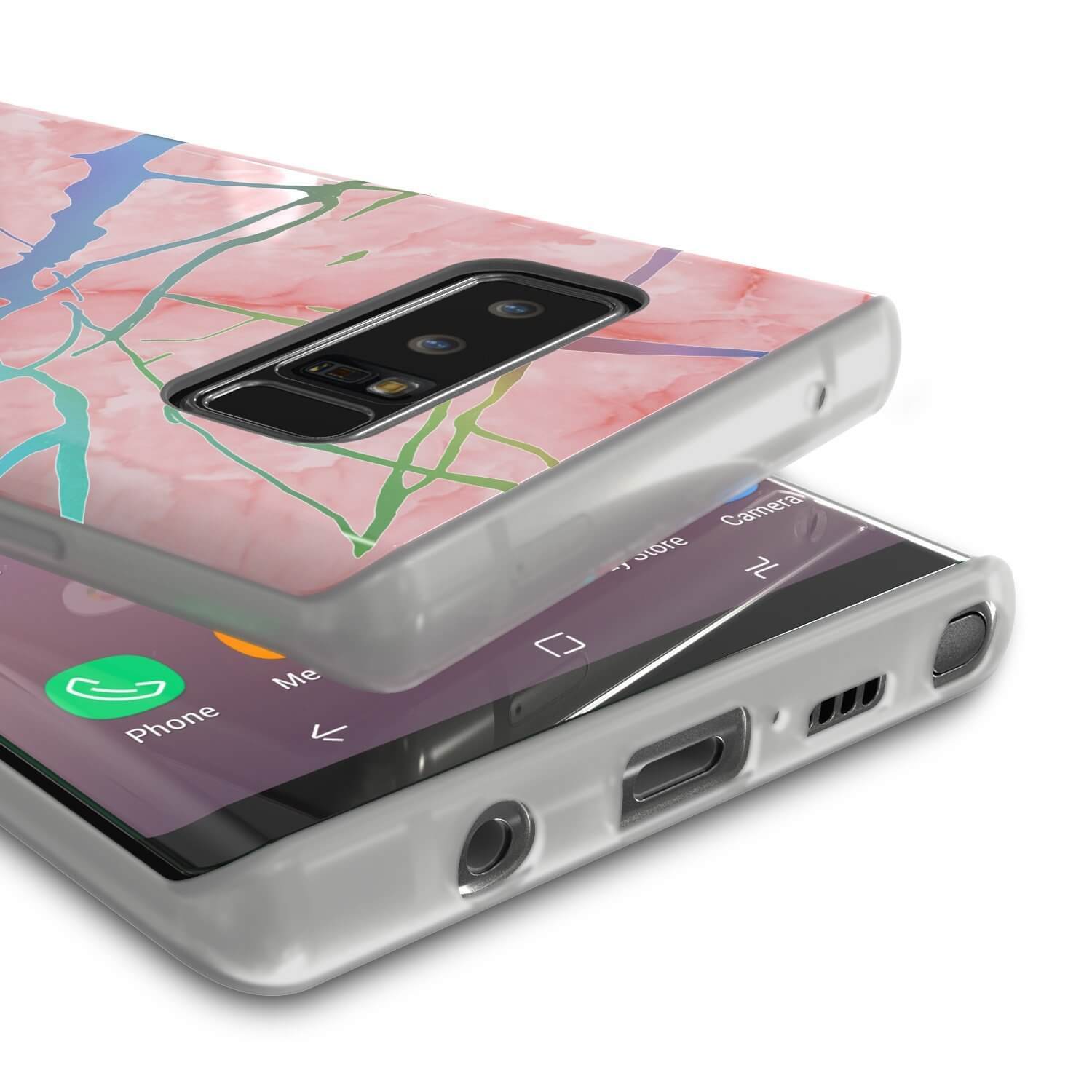 Galaxy Note 9 Full Body W/ Screen Protector Marble Case (Rose Mirage)