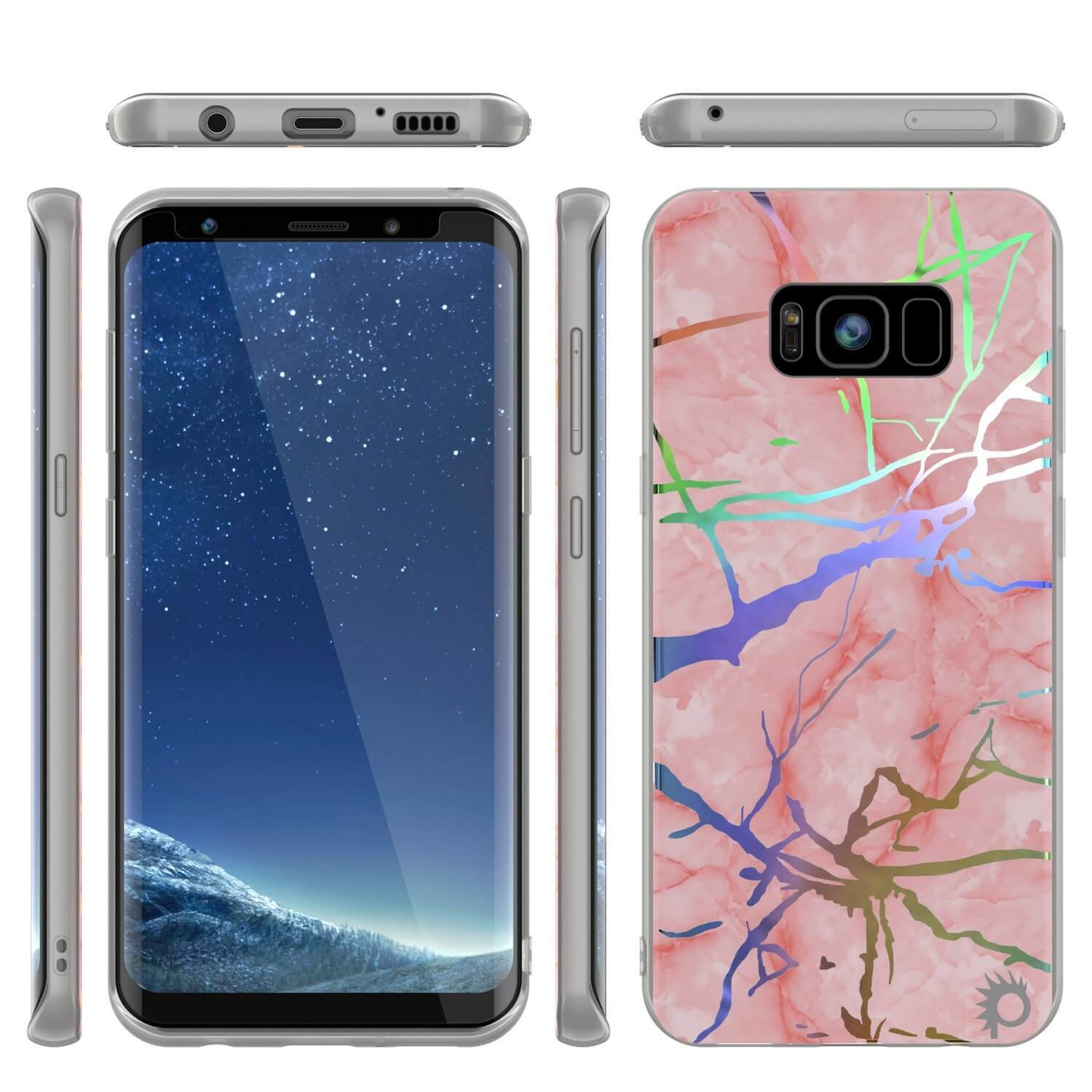 Punkcase Galaxy S8 Protective Full Body Marble Case | Rose Mirage