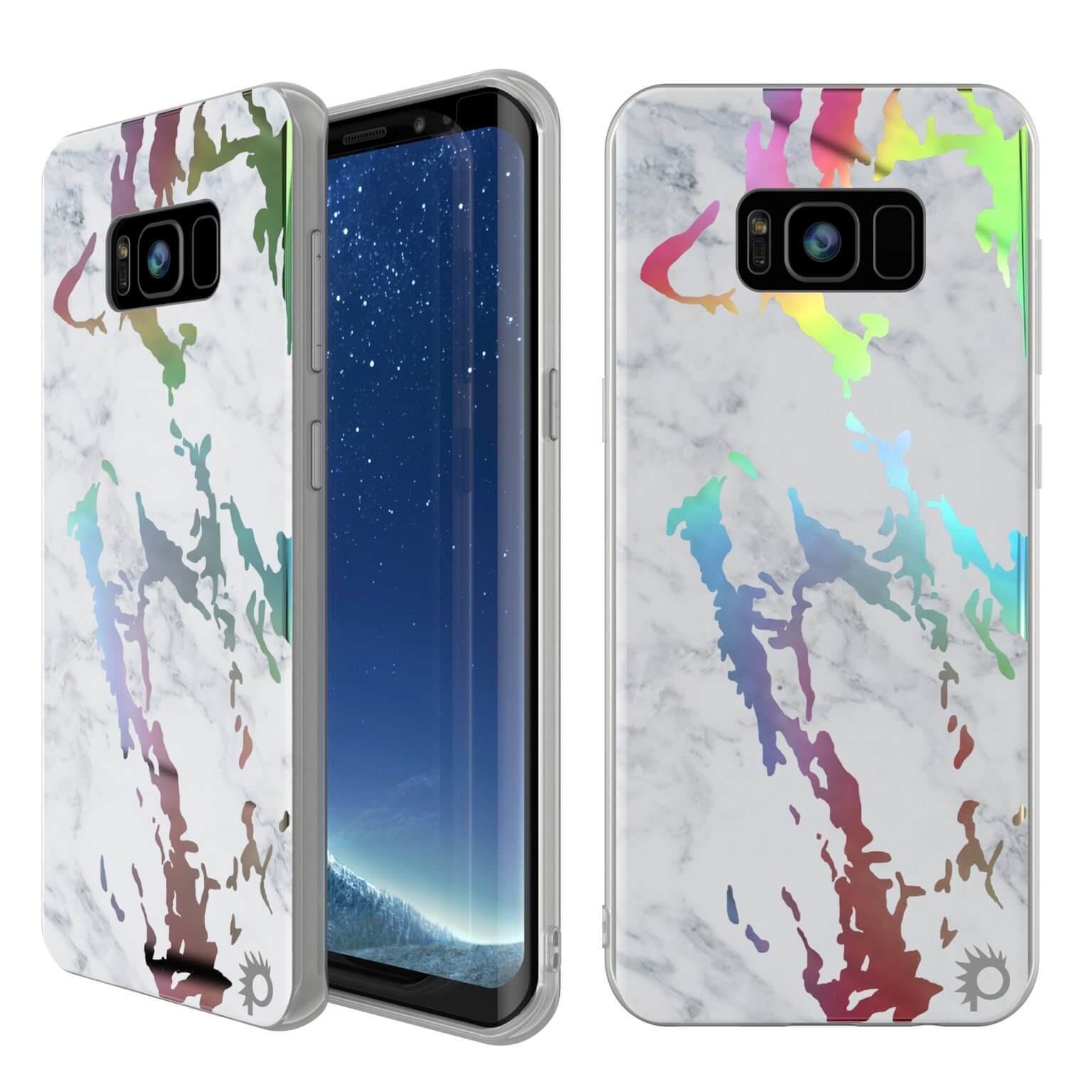 Punkcase Galaxy S8+ Protective Full Body Marble Case | Blanco Marmo