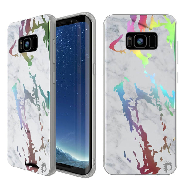 Punkcase Galaxy S8+ Protective Full Body Marble Case | Blanco Marmo