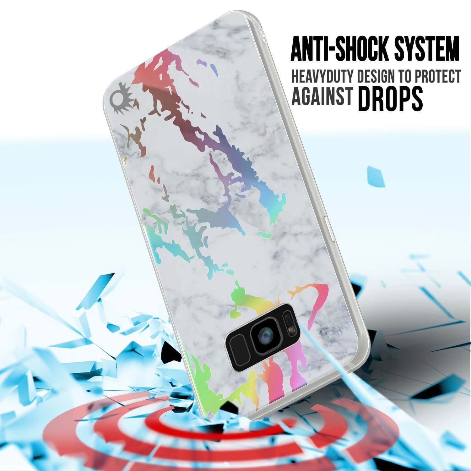 Punkcase Galaxy S8+ Protective Full Body Marble Case | Blanco Marmo