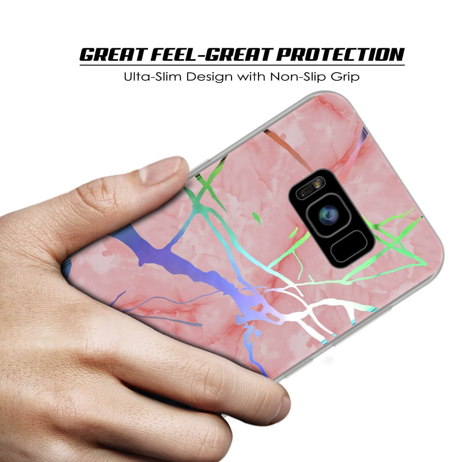 Punkcase Galaxy S8+ Protective Full Body Marble Case | Rose Mirage