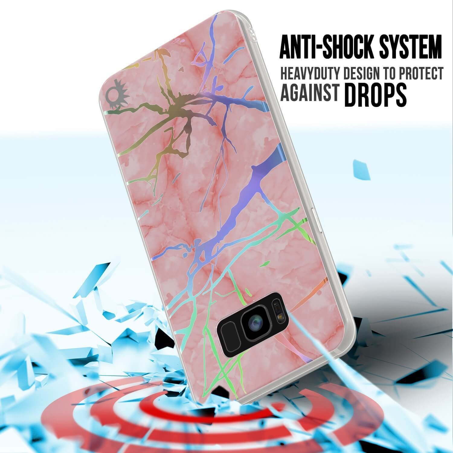 Punkcase Galaxy S8+ Protective Full Body Marble Case | Rose Mirage
