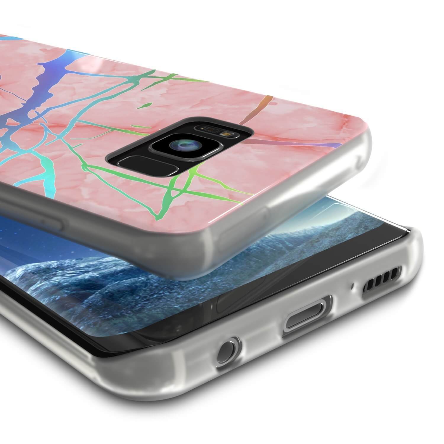 Punkcase Galaxy S8+ Protective Full Body Marble Case | Rose Mirage