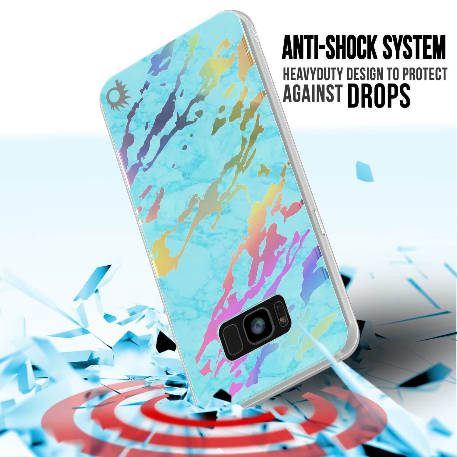 Punkcase Galaxy S8+ Protective Full Body Marble Case | Teal Onyx