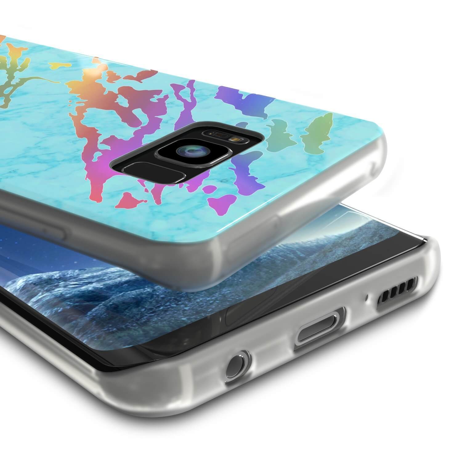 Punkcase Galaxy S8+ Protective Full Body Marble Case | Teal Onyx