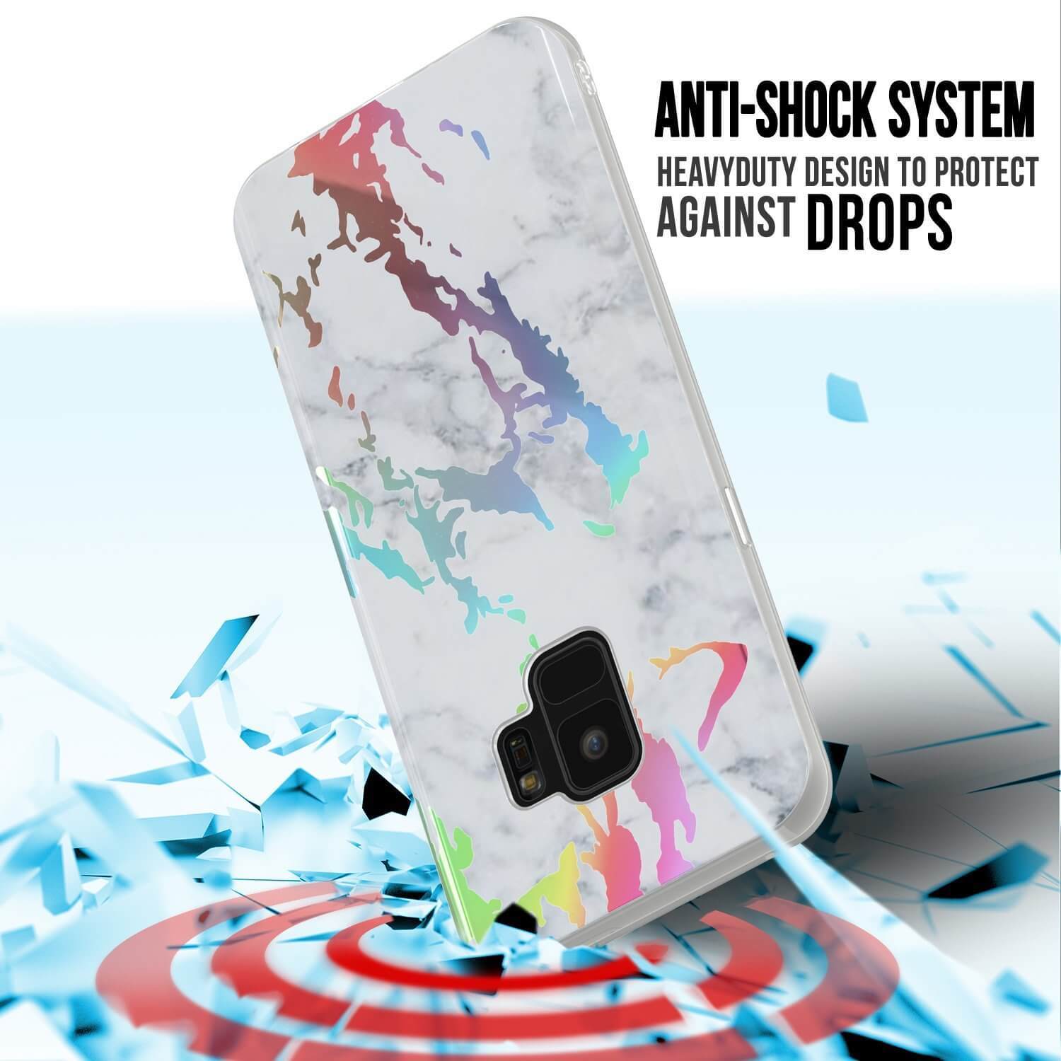 Punkcase Galaxy S9 Protective Full Body Marble Case | Blanco Marmo