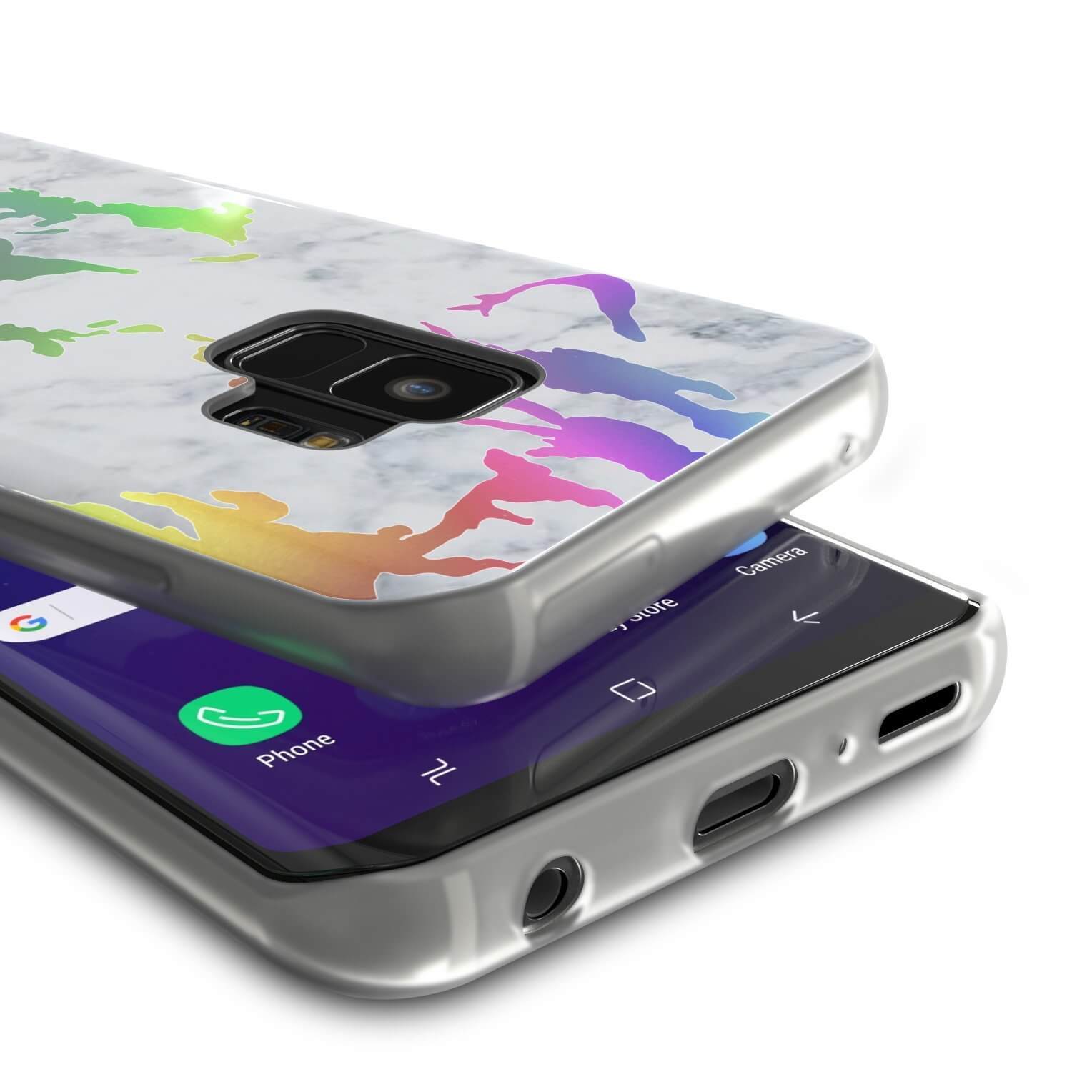 Punkcase Galaxy S9 Protective Full Body Marble Case | Blanco Marmo
