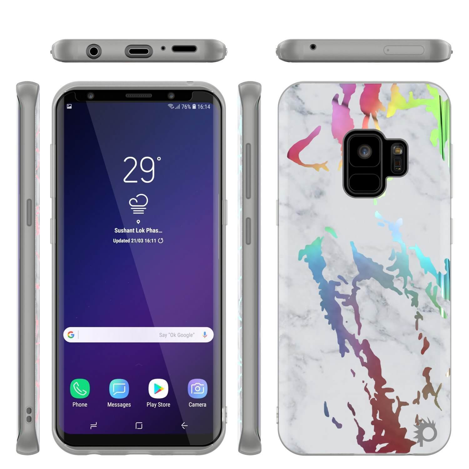 Punkcase Galaxy S9 Protective Full Body Marble Case | Blanco Marmo