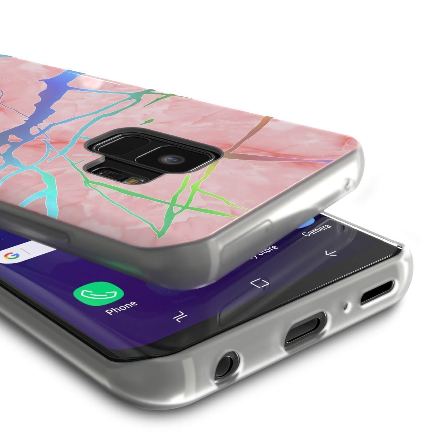 Punkcase Galaxy S9 Protective Full Body Marble Case | Rose Mirage