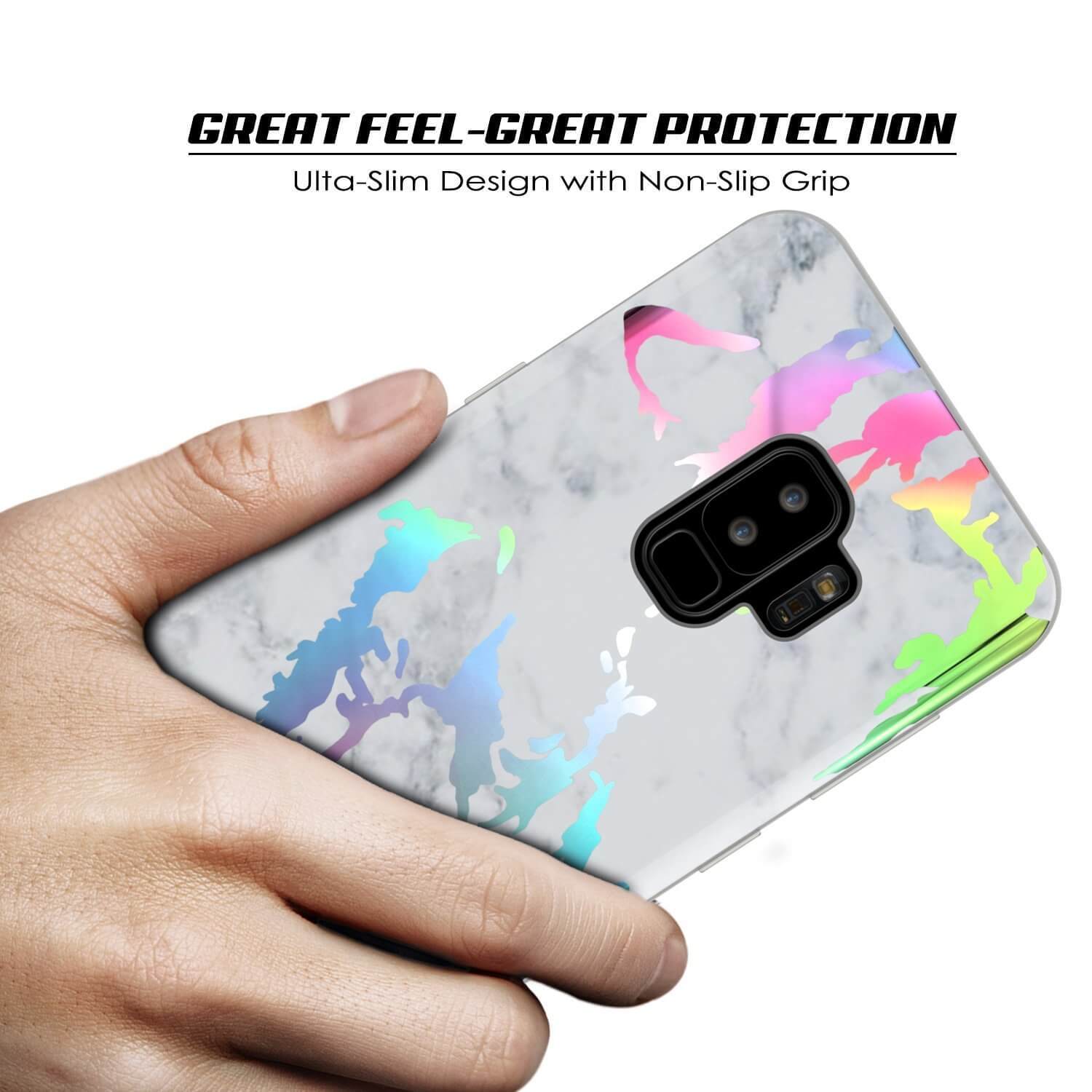 Punkcase Galaxy S9+ Protective Full Body Marble Case | Blanco Marmo