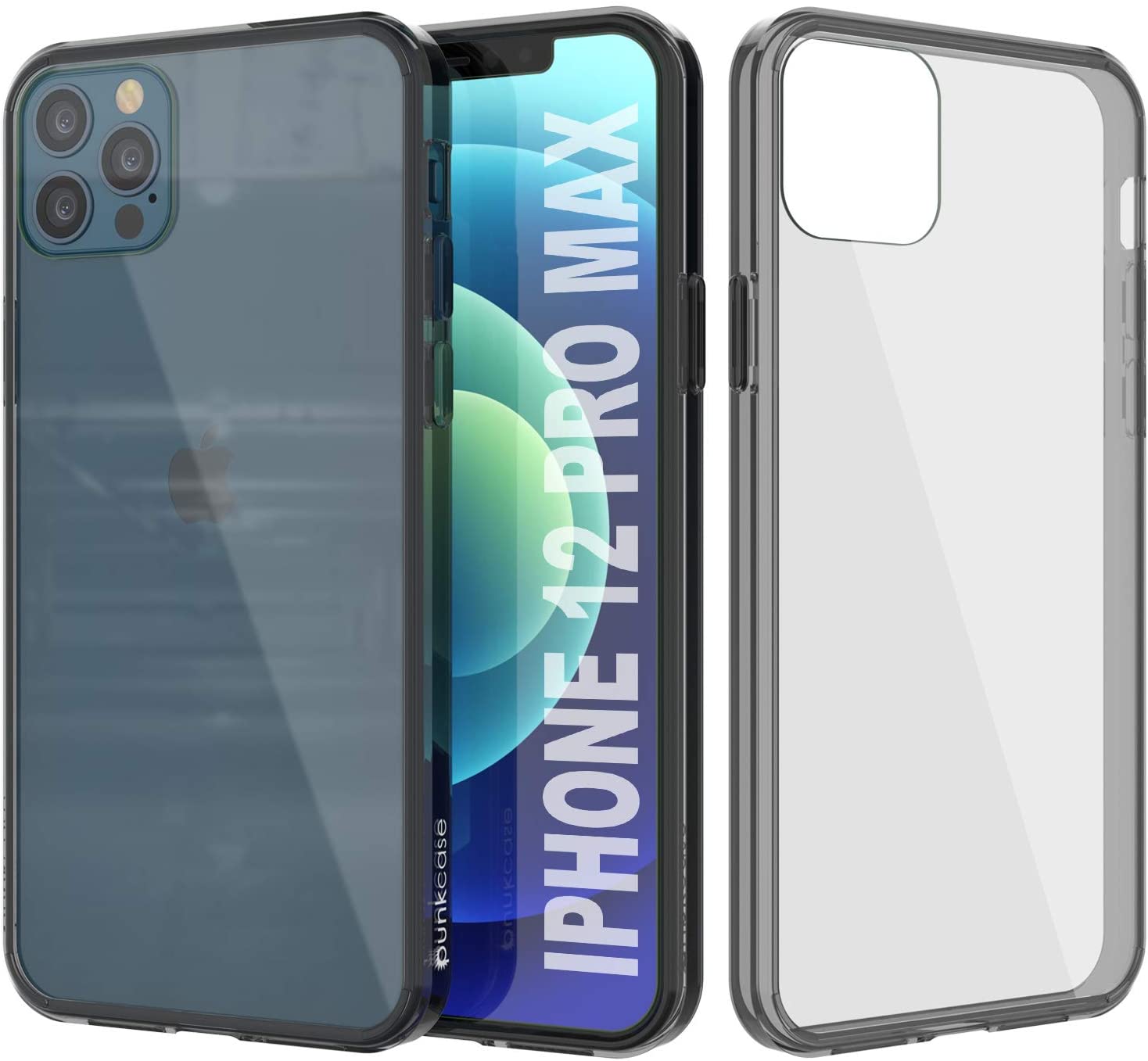 iPhone 12 Pro Max Case Punkcase® LUCID 2.0 Crystal Black Series w/ PUNK SHIELD Screen Protector | Ultra Fit