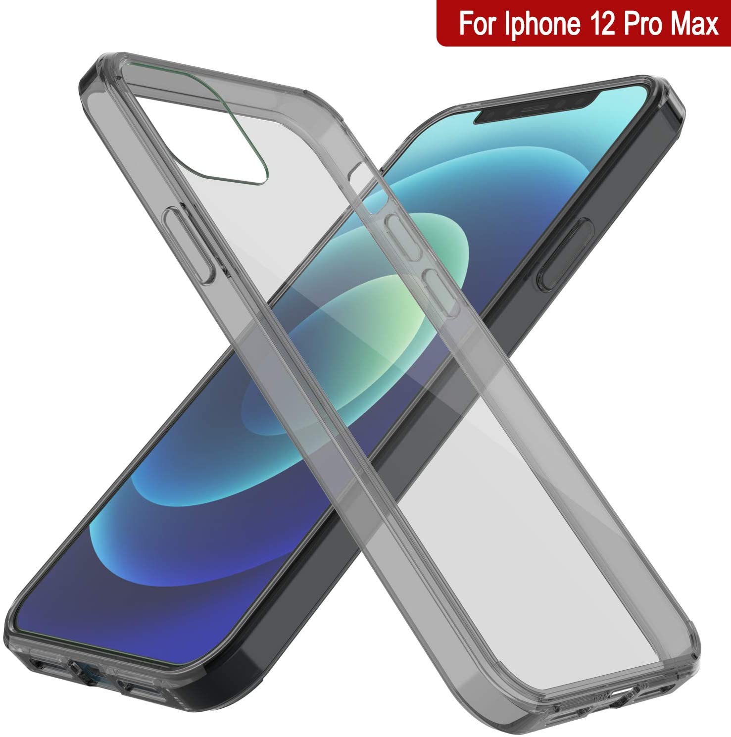 iPhone 12 Pro Max Case Punkcase® LUCID 2.0 Crystal Black Series w/ PUNK SHIELD Screen Protector | Ultra Fit