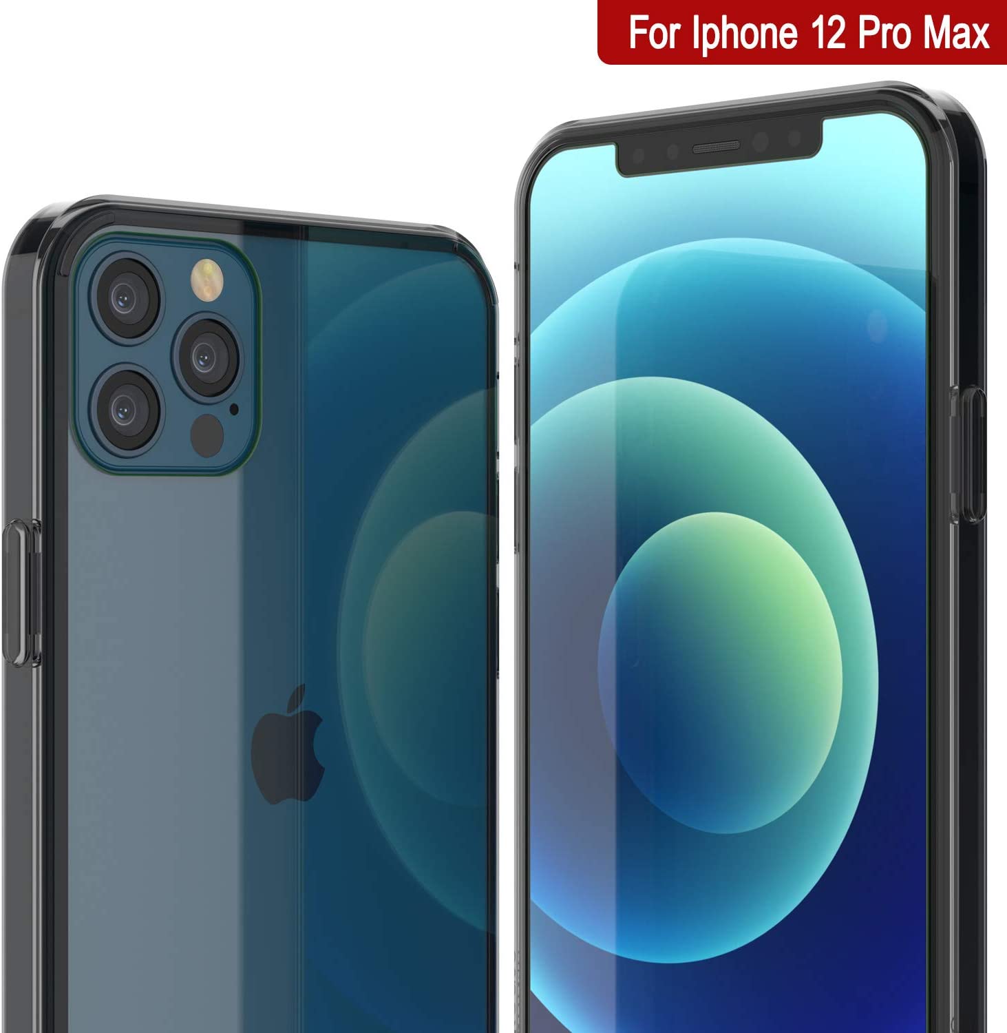 iPhone 12 Pro Max Case Punkcase® LUCID 2.0 Crystal Black Series w/ PUNK SHIELD Screen Protector | Ultra Fit