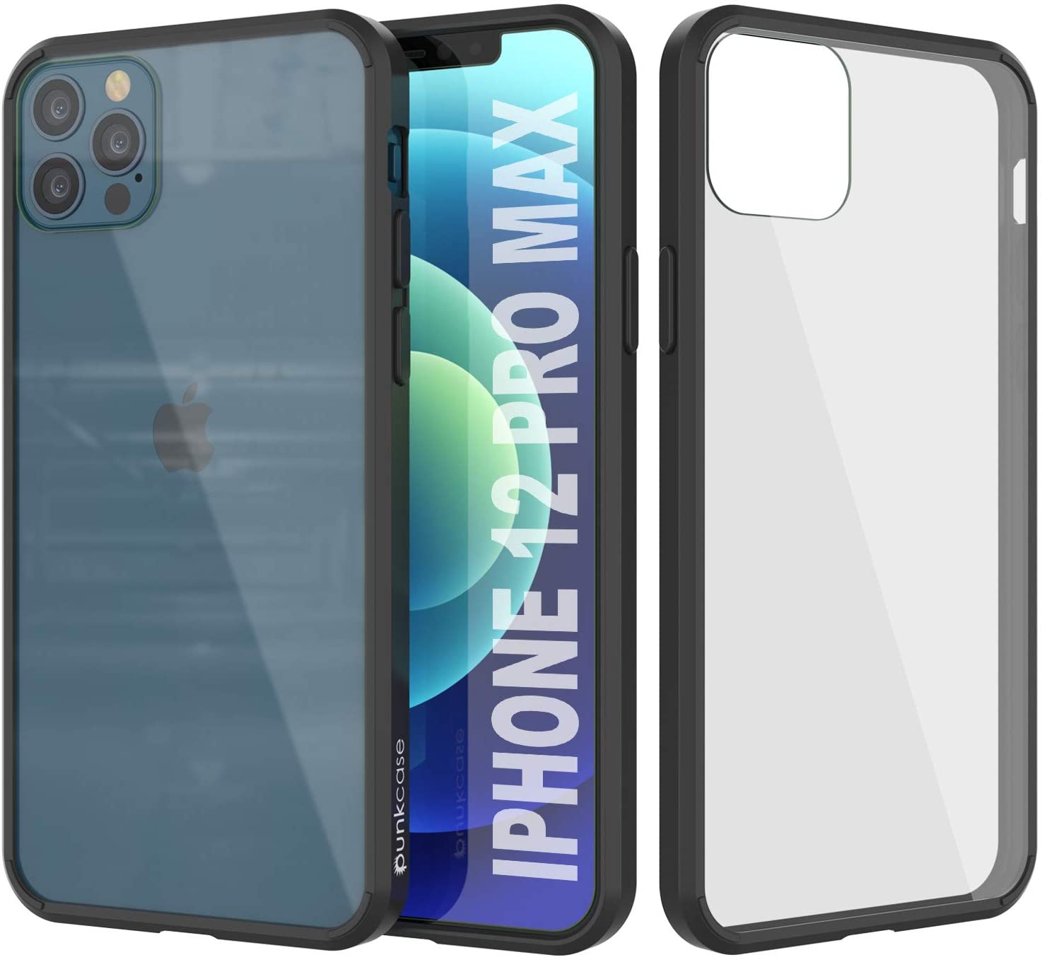 iPhone 12 Pro Max Case Punkcase® LUCID 2.0 Black Series w/ PUNK SHIELD Screen Protector | Ultra Fit