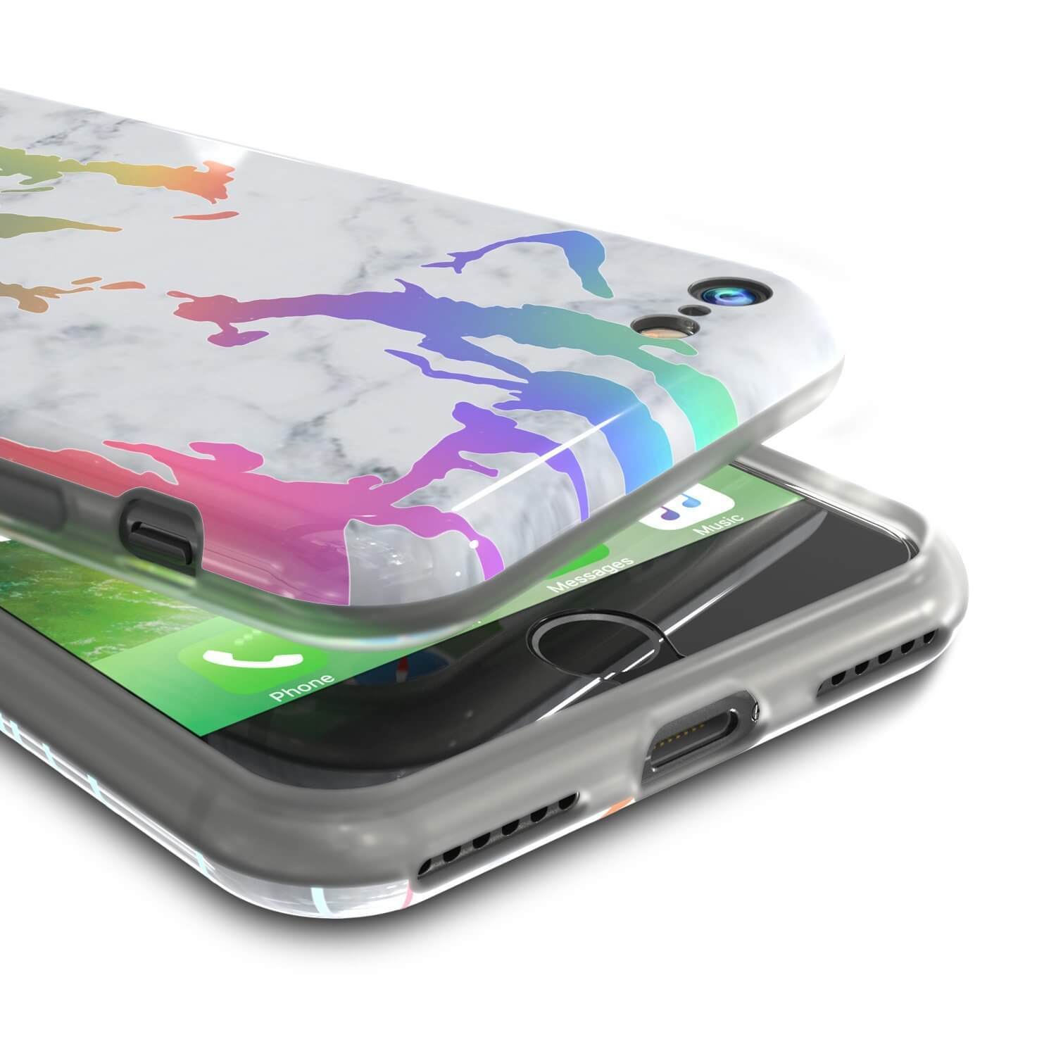 Punkcase iPhone 8 / 7 Marble Case, Protective Full Body Cover W/9H Tempered Glass Screen Protector (Blanco Marmo)