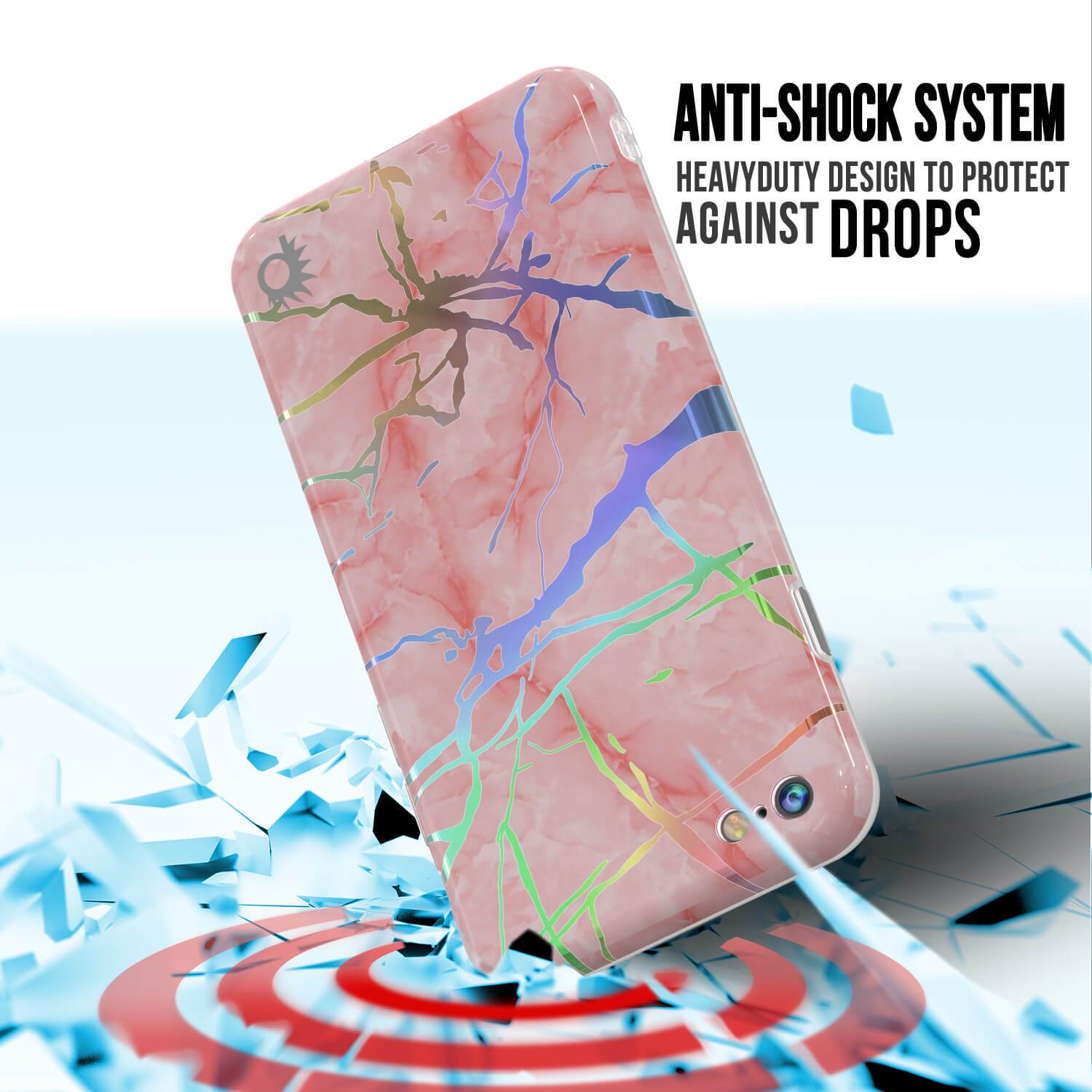 Punkcase iPhone 8 / 7 Marble Case, Protective Full Body Cover W/9H Tempered Glass Screen Protector (Rose Mirage)