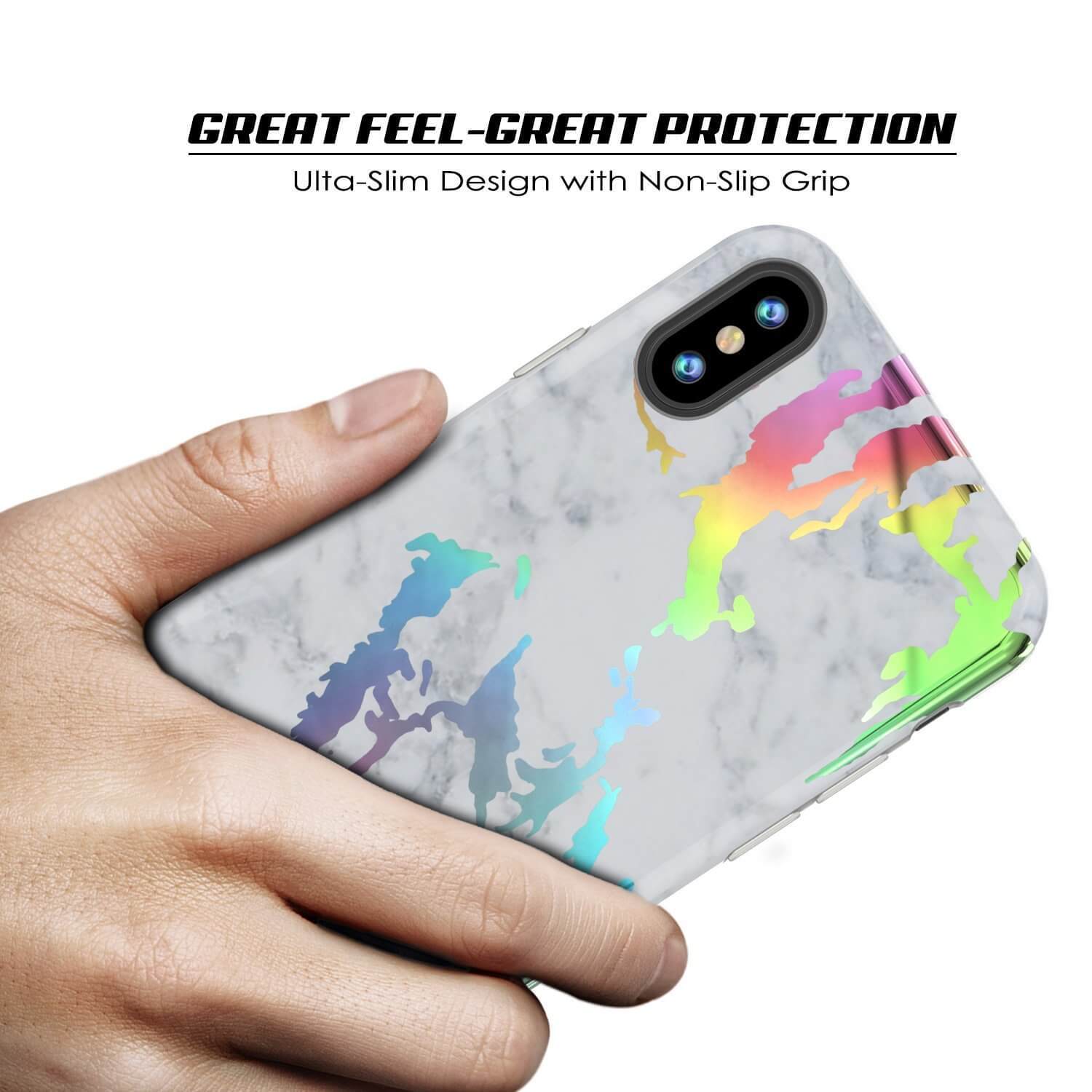 Punkcase iPhone X Protective Full Body Marble Case | Blanco Marmo