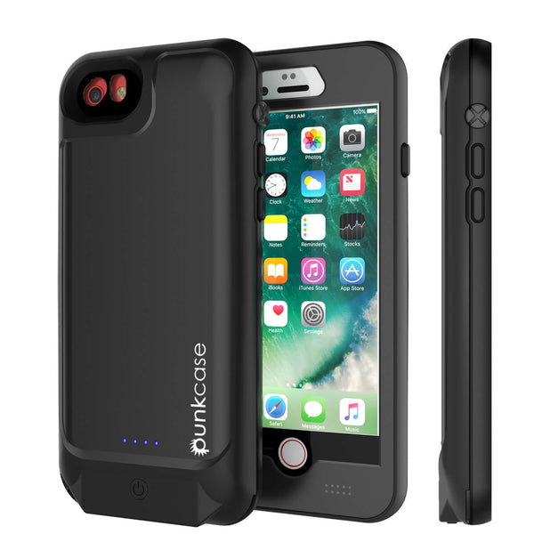 PunkJuice iPhone 7 Battery Case Black - Waterproof Slim Power Juice Bank with 2750mAh