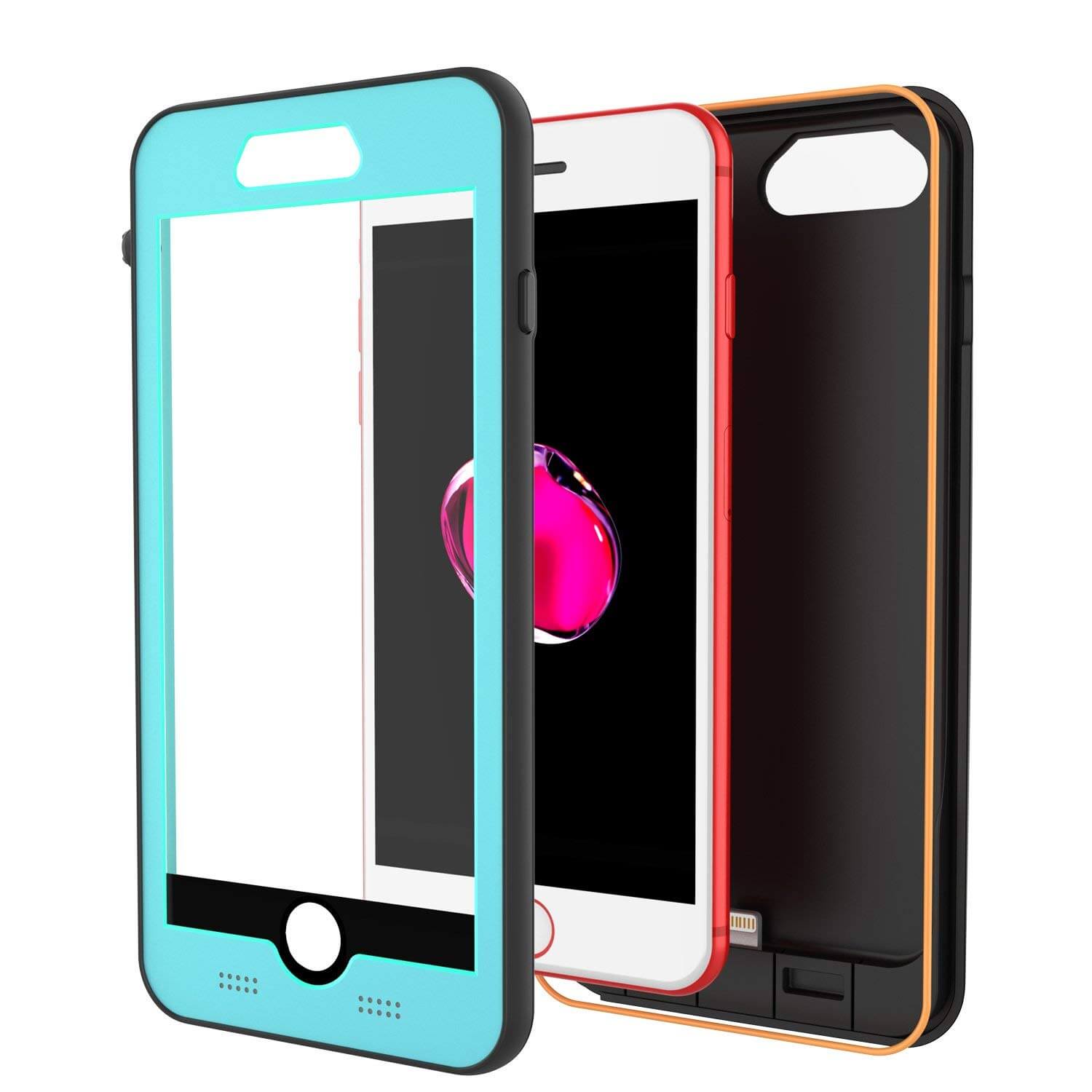 PunkJuice iPhone 7+Plus Plus Battery Case Teal - Waterproof Slim Power Juice Bank with 4300mAh