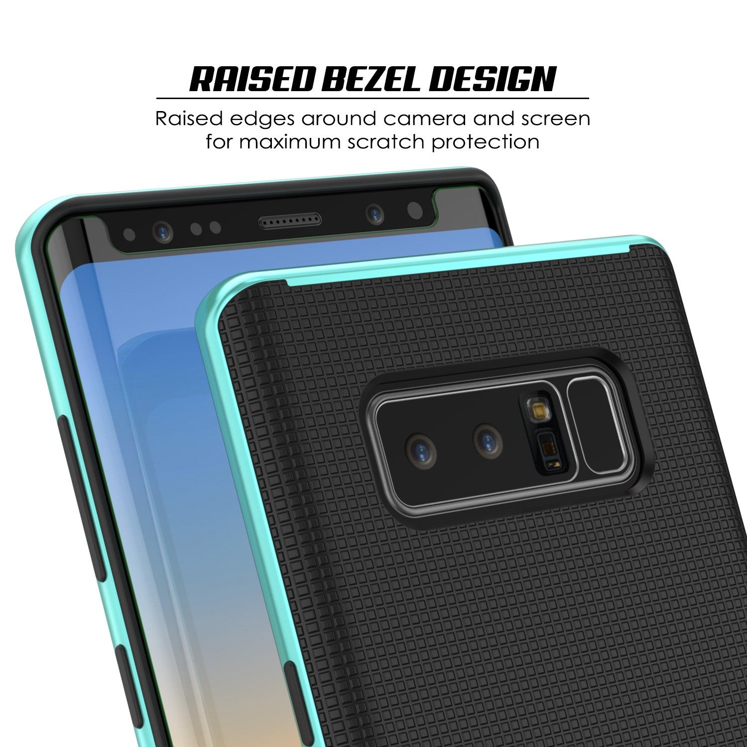 Galaxy Note 8 Case, PunkCase Stealth Teal Series Hybrid 3-Piece Shockproof Dual Layer Cover