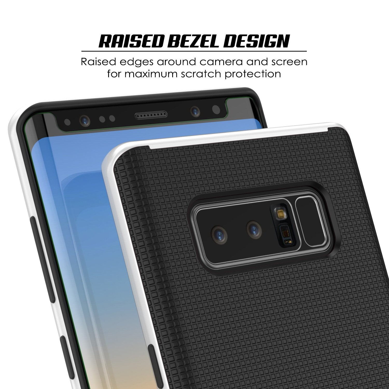 Galaxy Note 8 Case, PunkCase Stealth White Series Hybrid 3-Piece Shockproof Dual Layer Cover