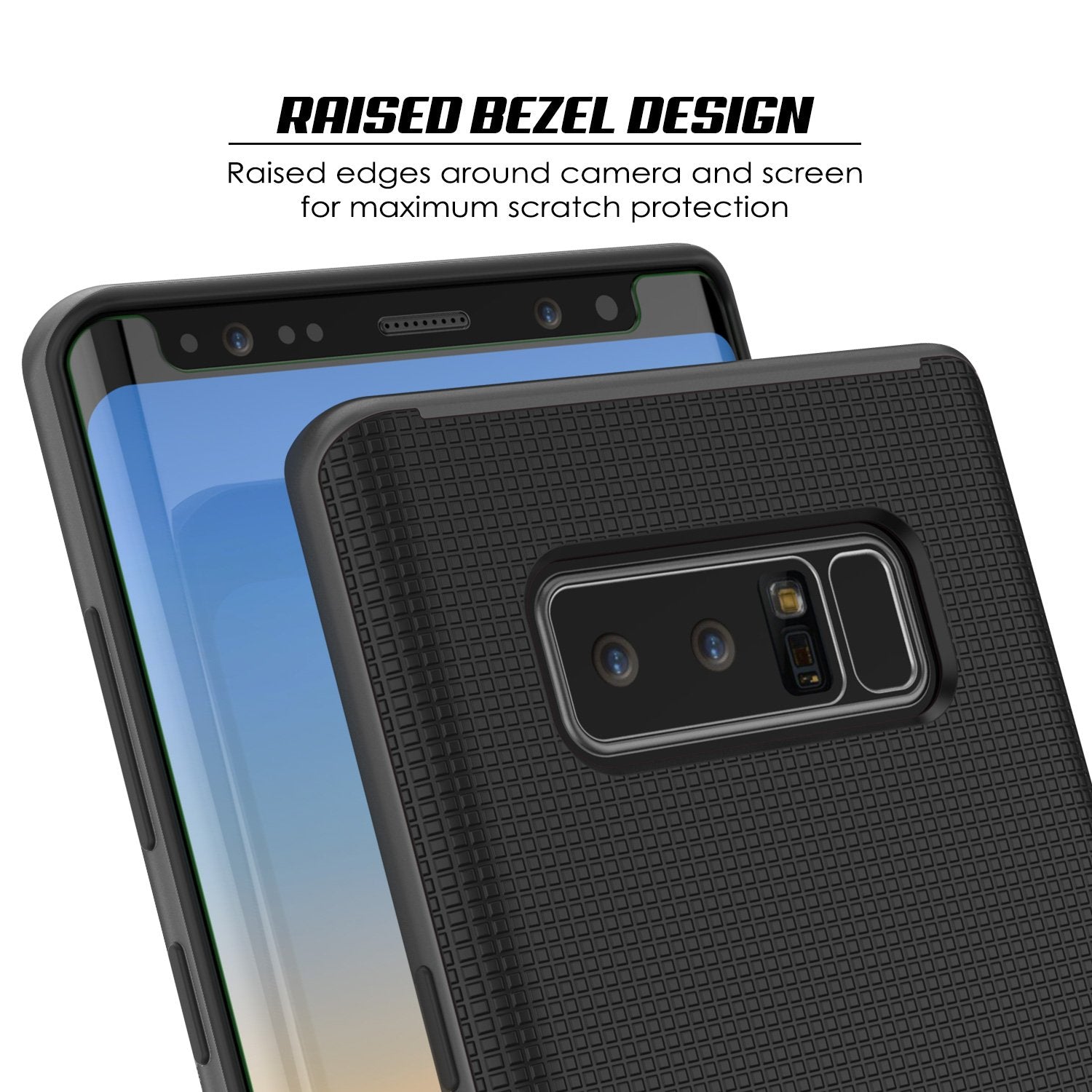 Galaxy Note 8 Case, PunkCase Stealth Grey Series Hybrid 3-Piece Shockproof Dual Layer Cover