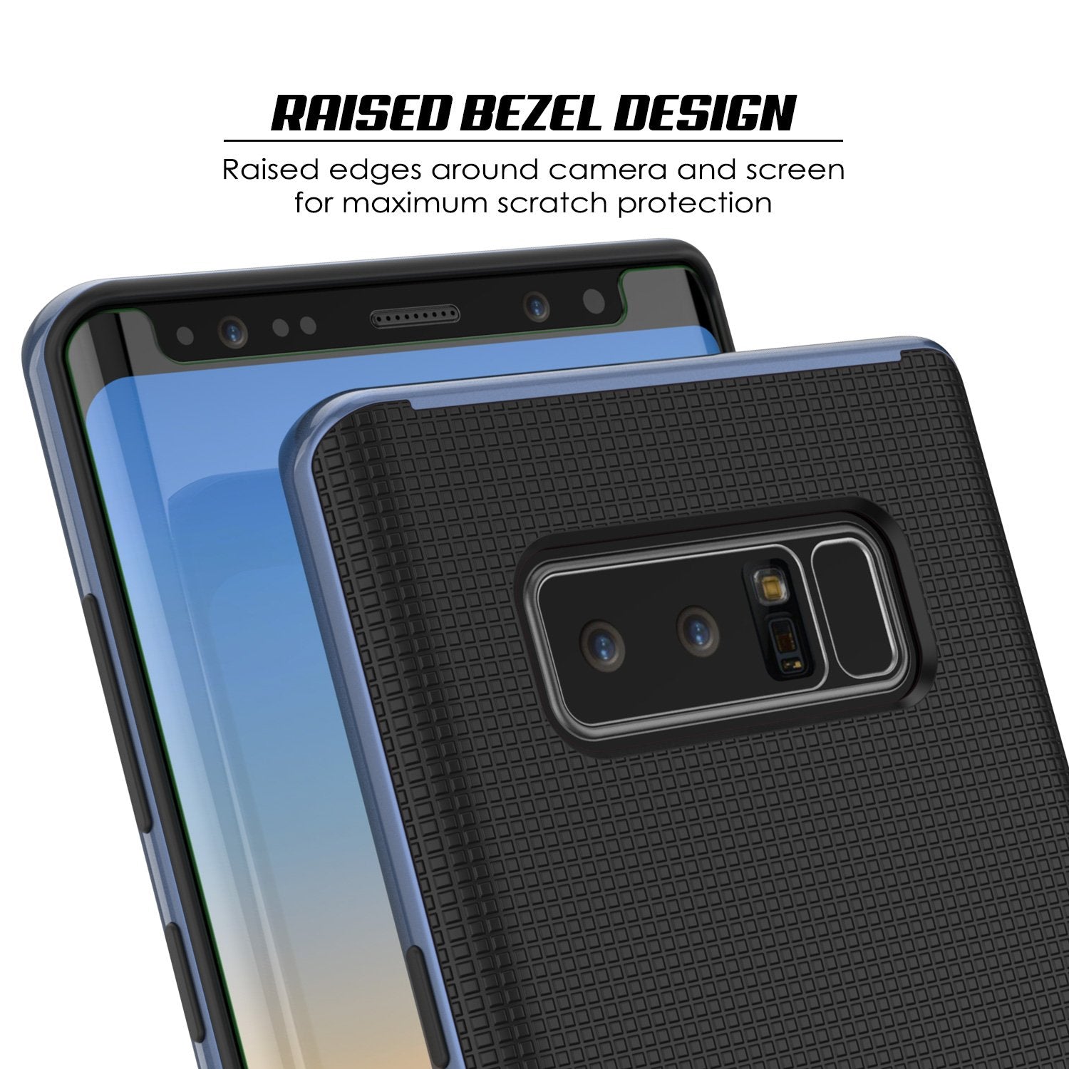 Galaxy Note 8 Case, PunkCase Stealth Navy Blue Series Hybrid 3-Piece Shockproof Dual Layer Cover