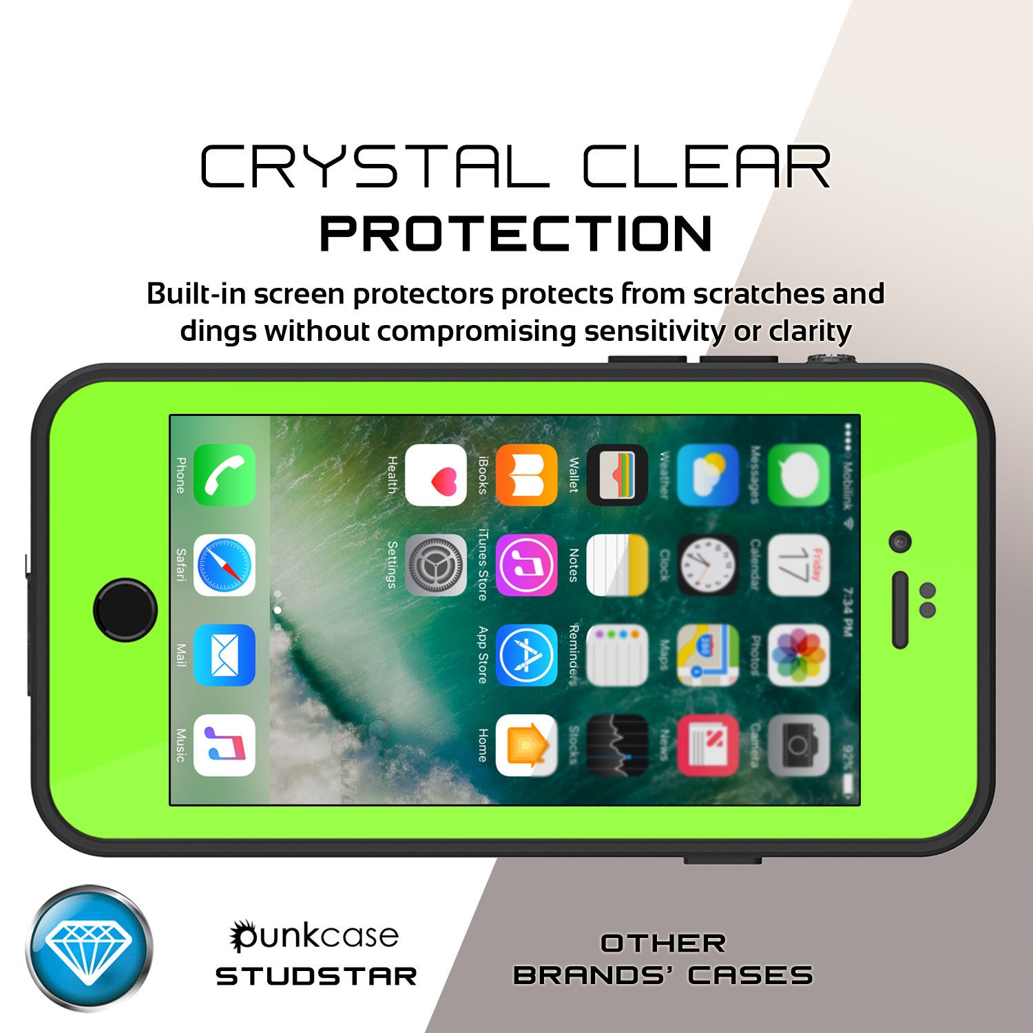 PUNKCASE - Studstar Series Snowproof Case for Apple IPhone 7 | Light Green