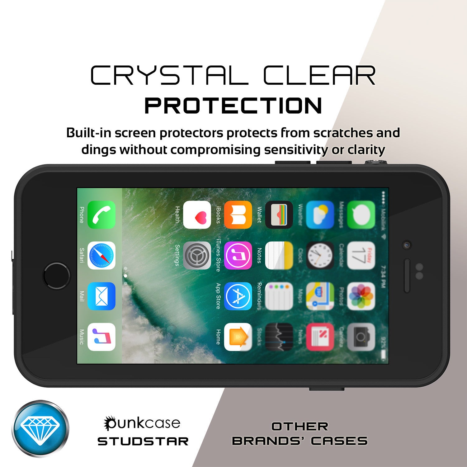 PUNKCASE - Studstar Series Snowproof Case for Apple IPhone 7 | Black