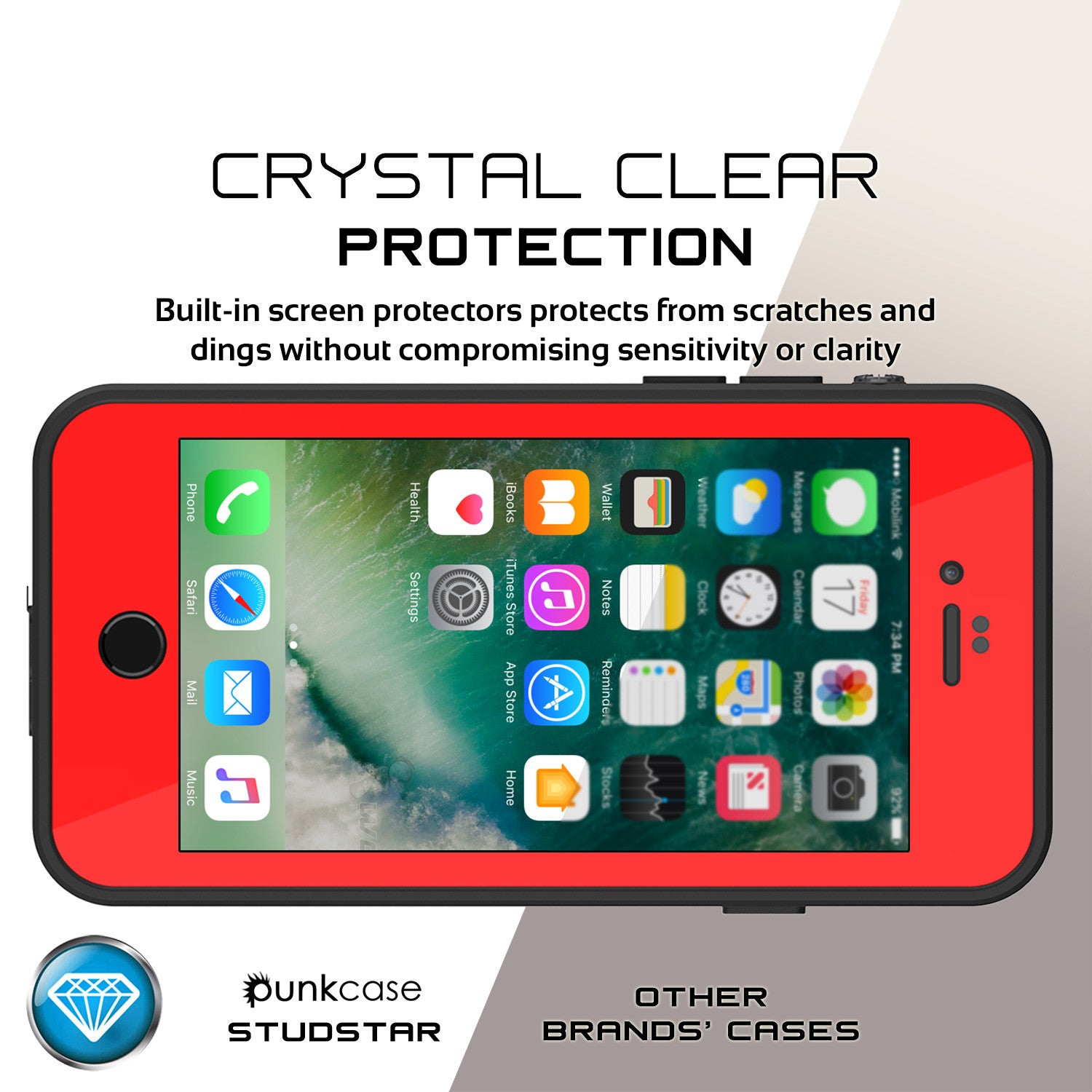 PUNKCASE - Studstar Series Snowproof Case for Apple IPhone 7 | Red