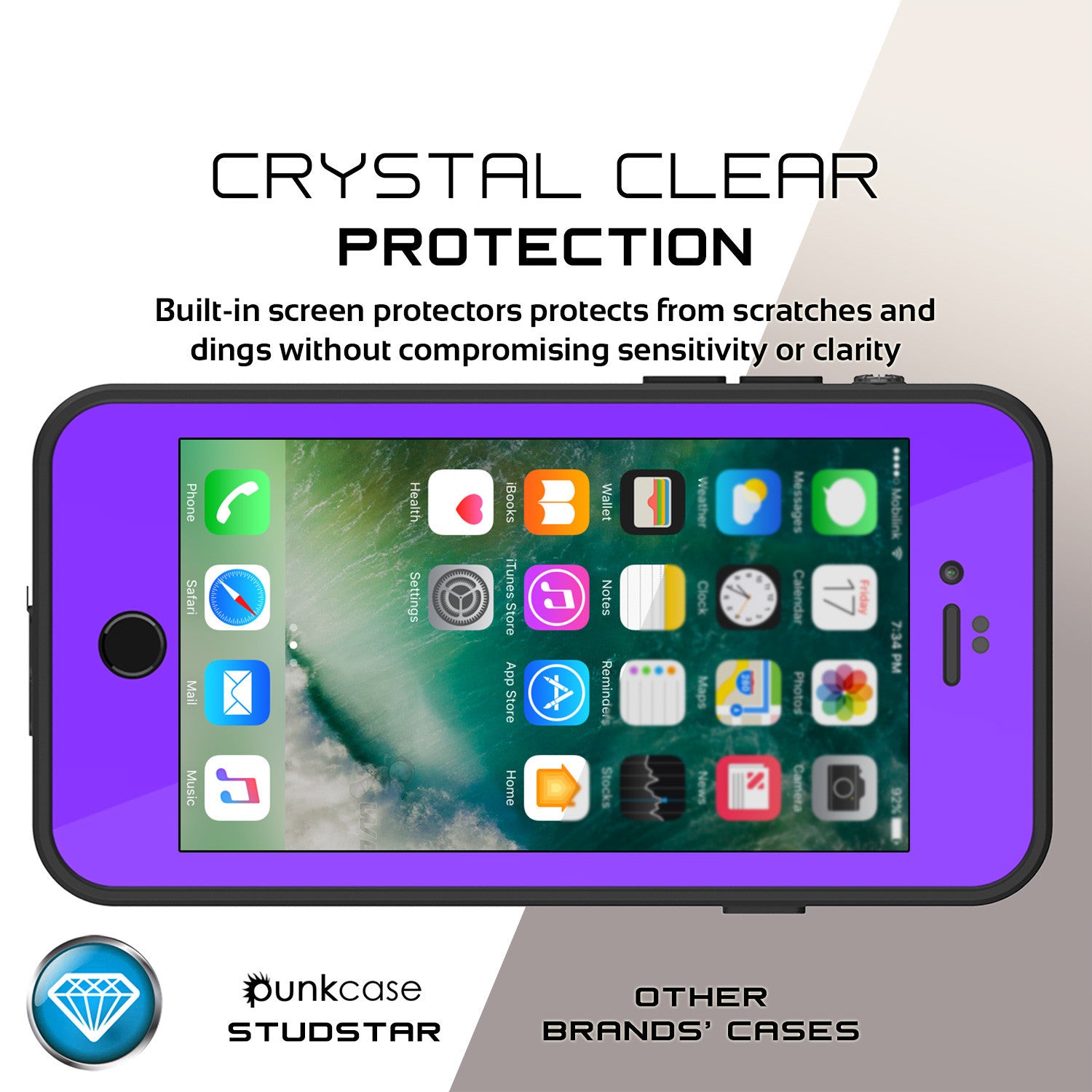PUNKCASE - Studstar Series Snowproof Case for Apple IPhone 7 | Purple