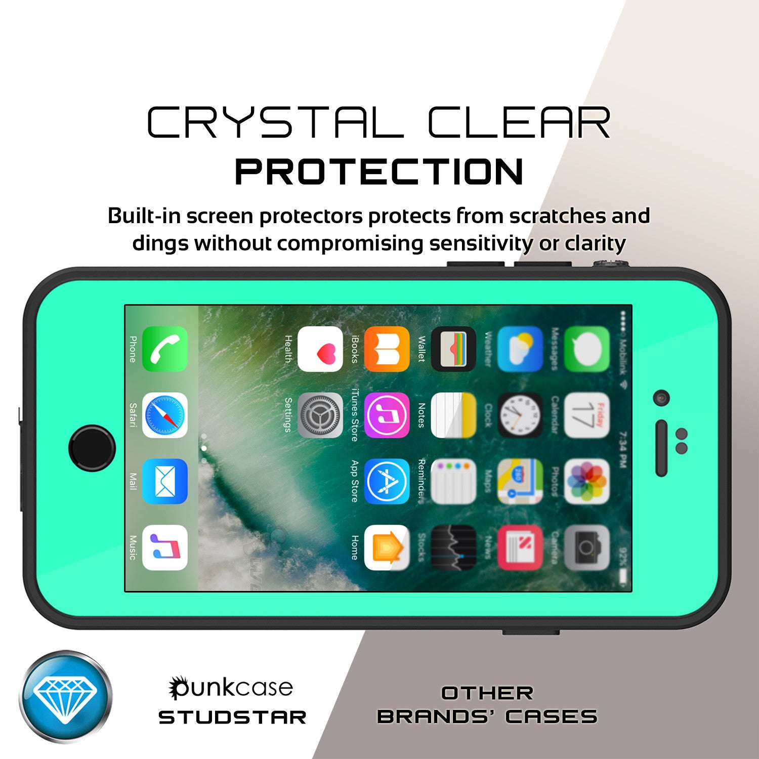 PUNKCASE - Studstar Series Snowproof Case for Apple IPhone 7 | Teal