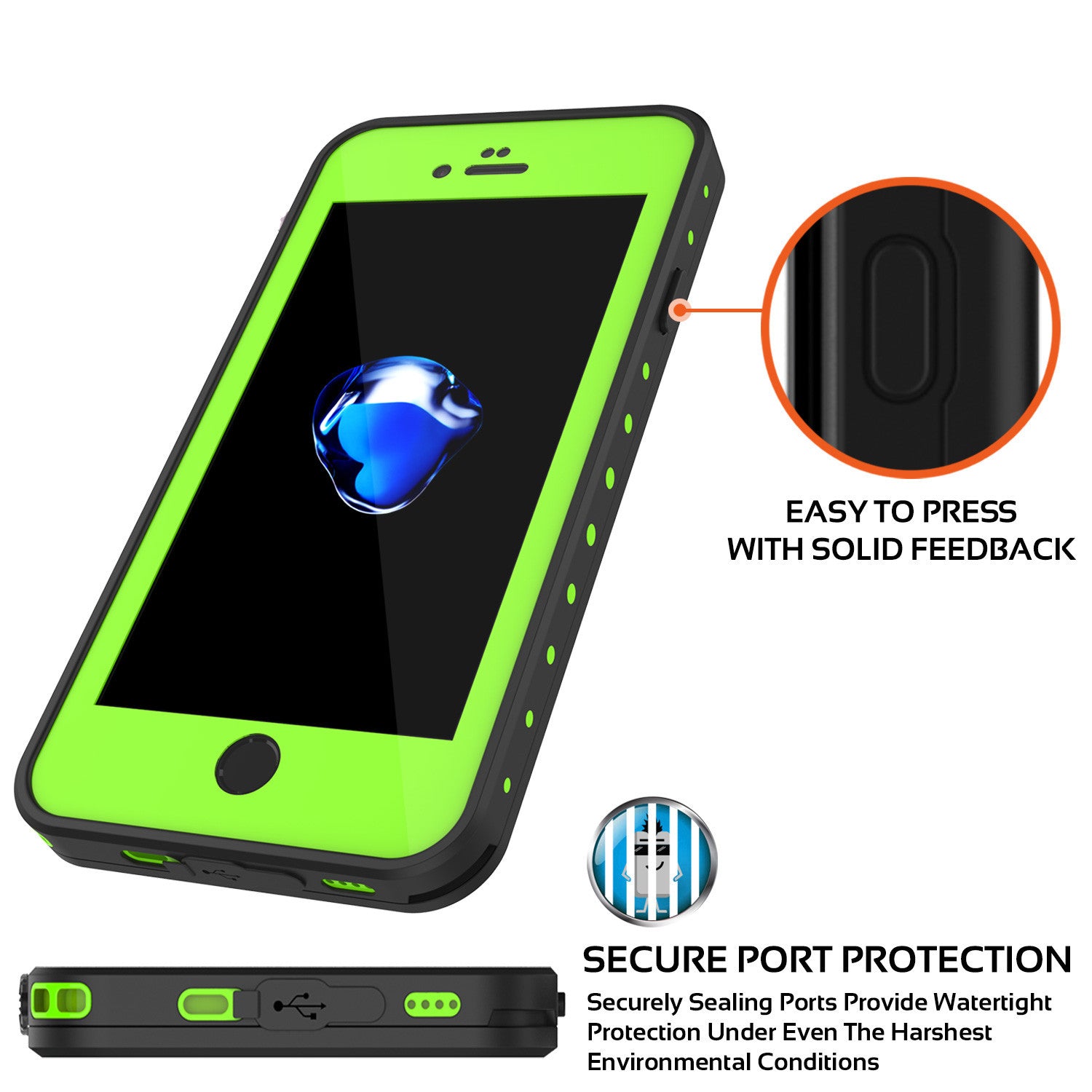 PUNKCASE - Studstar Series Snowproof Case for Apple IPhone 7 | Light Green
