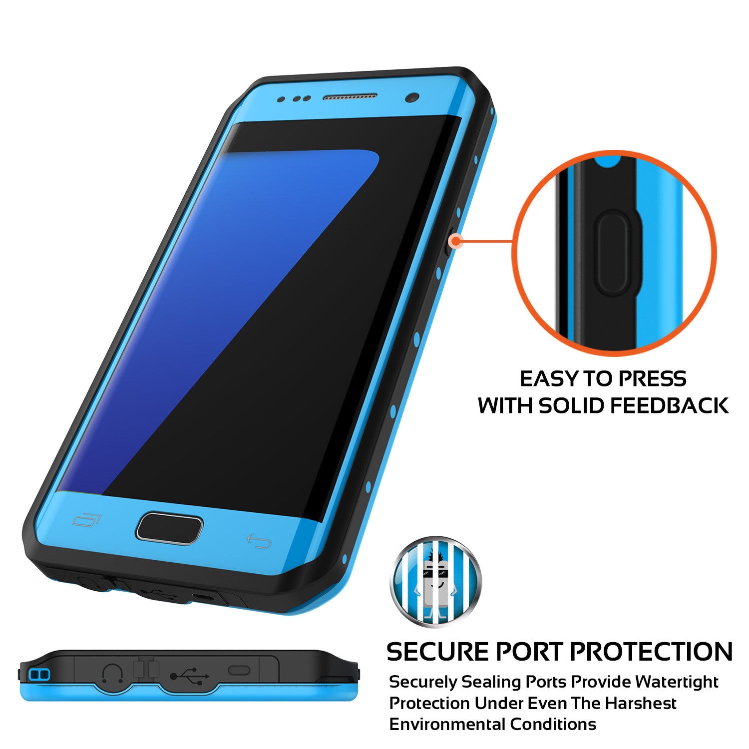 PUNKCASE - Studstar Series Snowproof Case for Galaxy S7 Edge | Light Blue