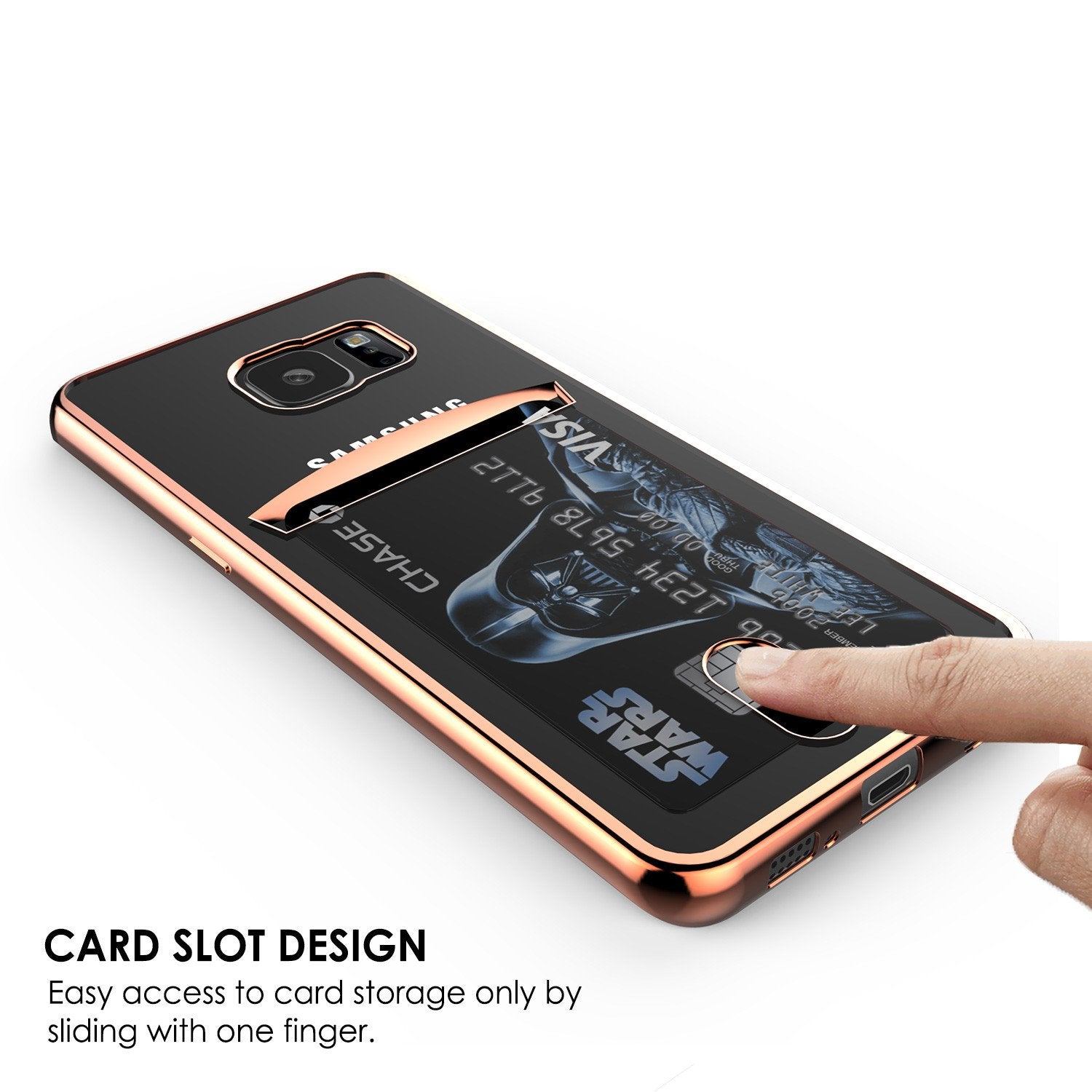 Galaxy S7 EDGE Case, PUNKCASE® LUCID Rose Gold Series | Card Slot | SHIELD Screen Protector