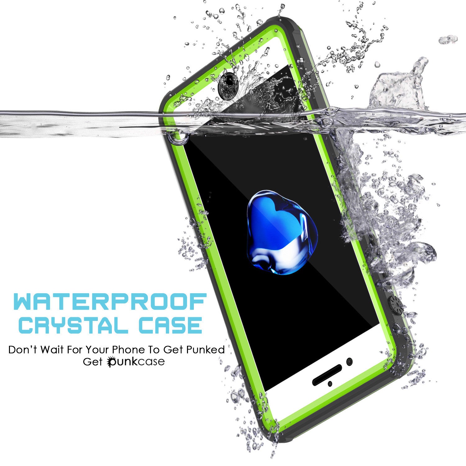 PUNKCASE - Crystal Series Waterproof Case for Apple IPhone 7+ Plus | Light Green