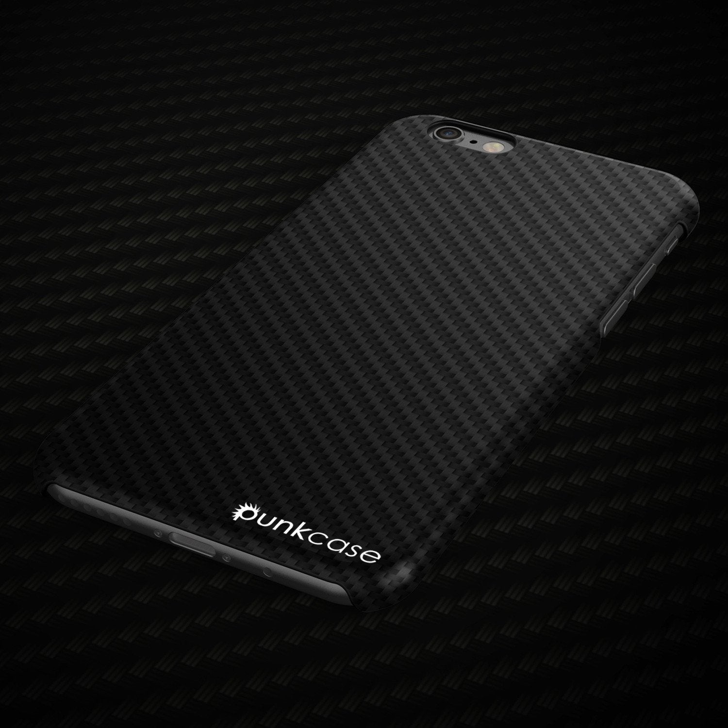 iPhone 8 Case, Punkcase CarbonShield Jet Black with 0.3mm Tempered Glass