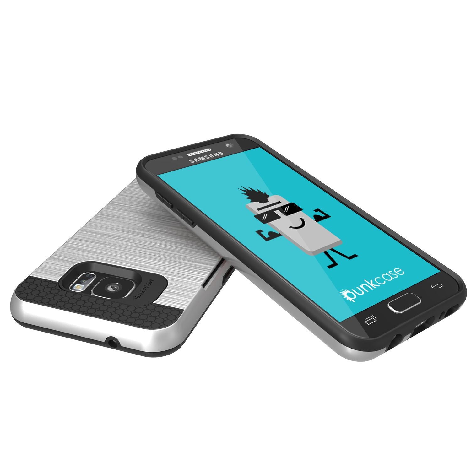 PUNKCASE - Slot Series Slim Armor Soft Case for Samsung S7 Edge | Silver