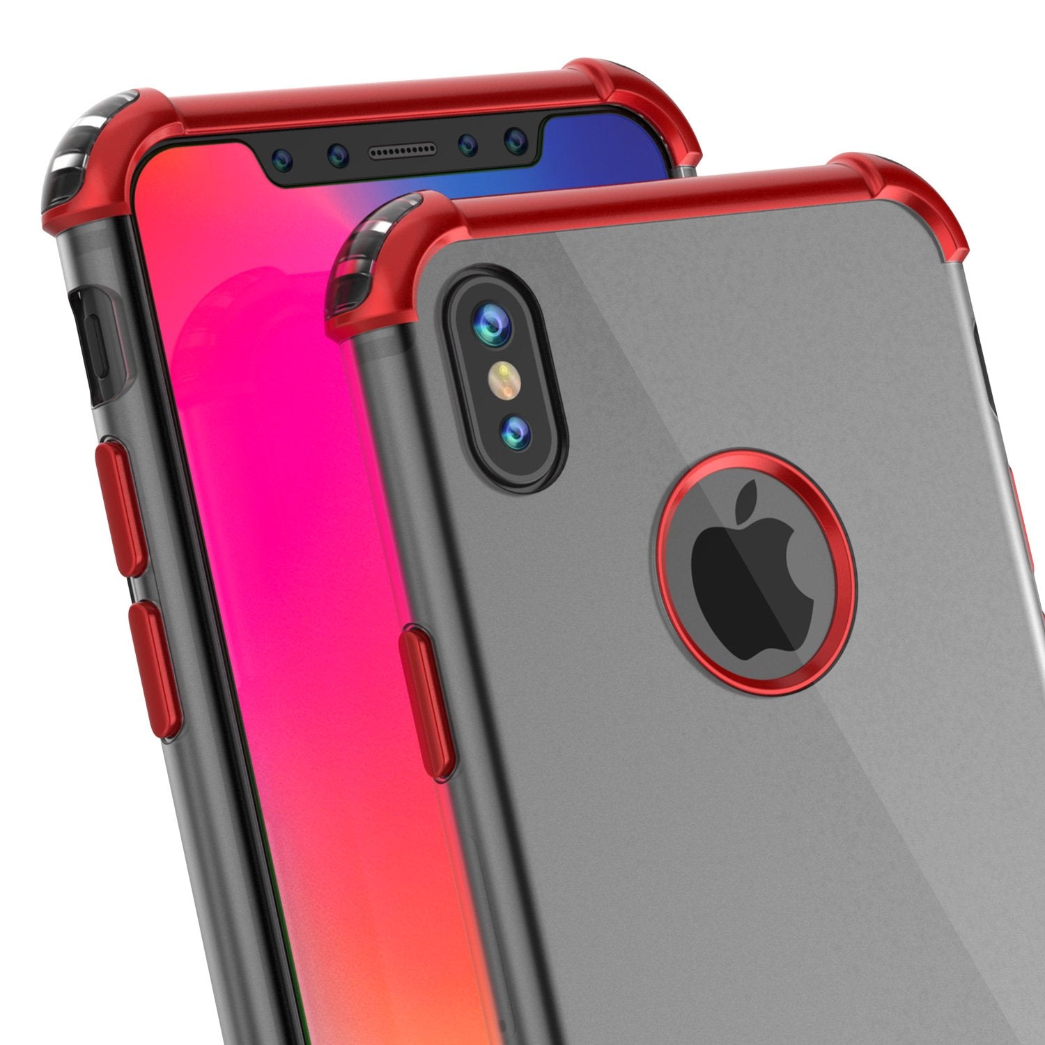 iPhone X Case, Punkcase BLAZE Red Series Protective Cover W/ PunkShield Screen Protector