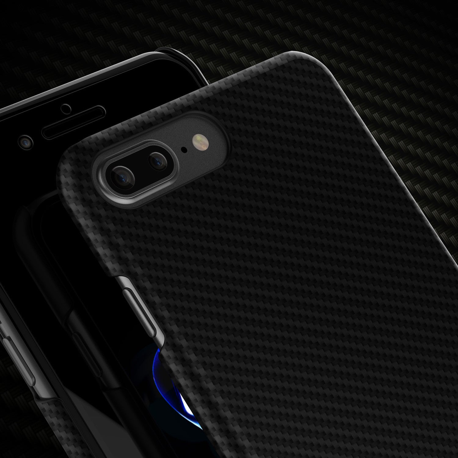 iPhone 7 Plus Case - Punkcase CarbonShield Jet Black