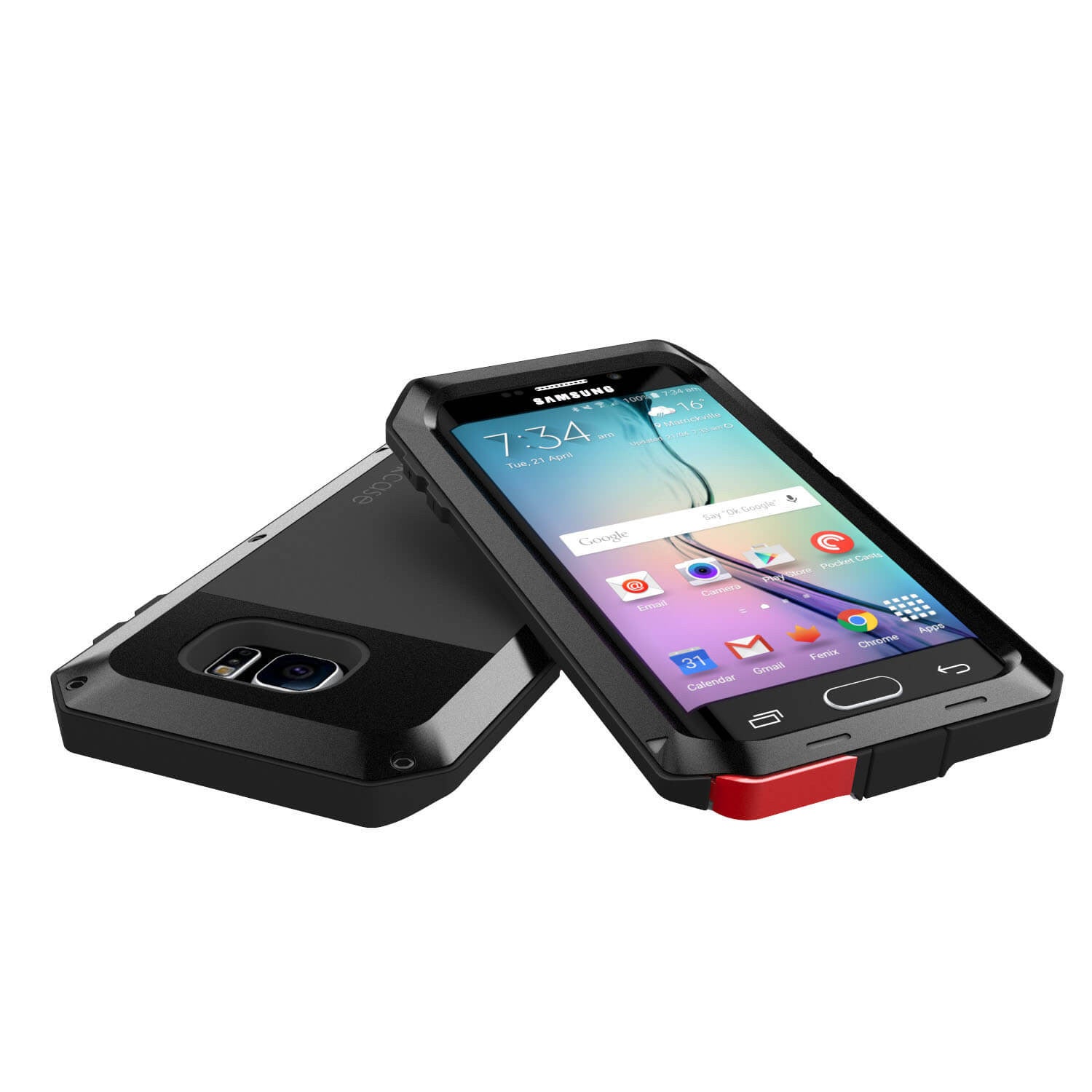 PUNKCASE - Metallic Series Shockproof Armor Case for Samsung S7 Edge | Black